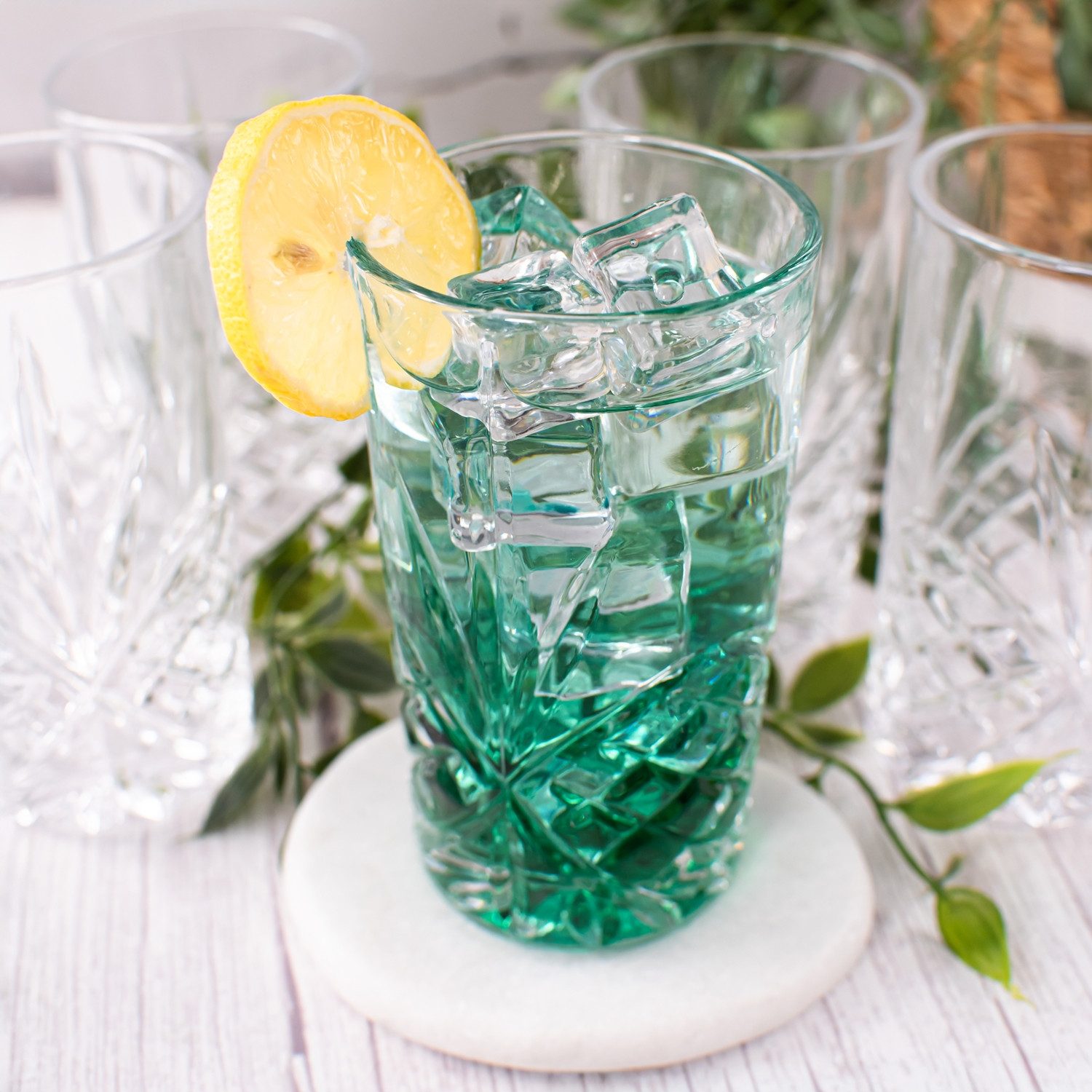 Sendez Longdrinkglas 6 Longdrinkgläser 300ml mit Relief Trinkgläser Cocktailgläser, 6-tlg., Glas