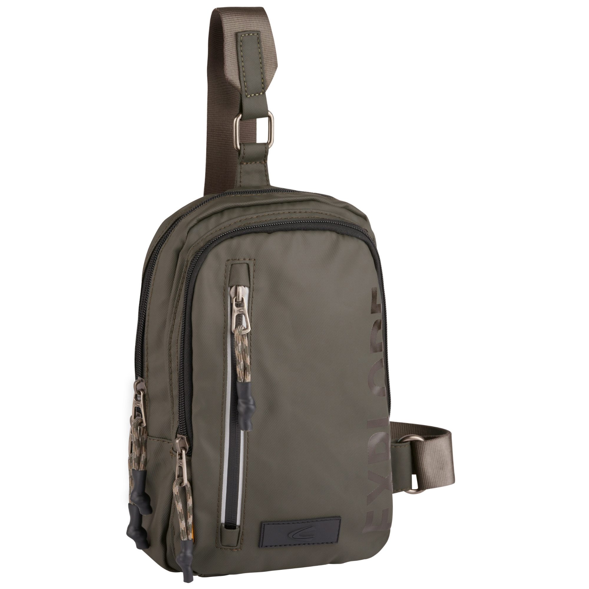 camel active Cityrucksack Explore, wasserabweisendes recyceltes Nylon und reflektierende Reißverschlüsse