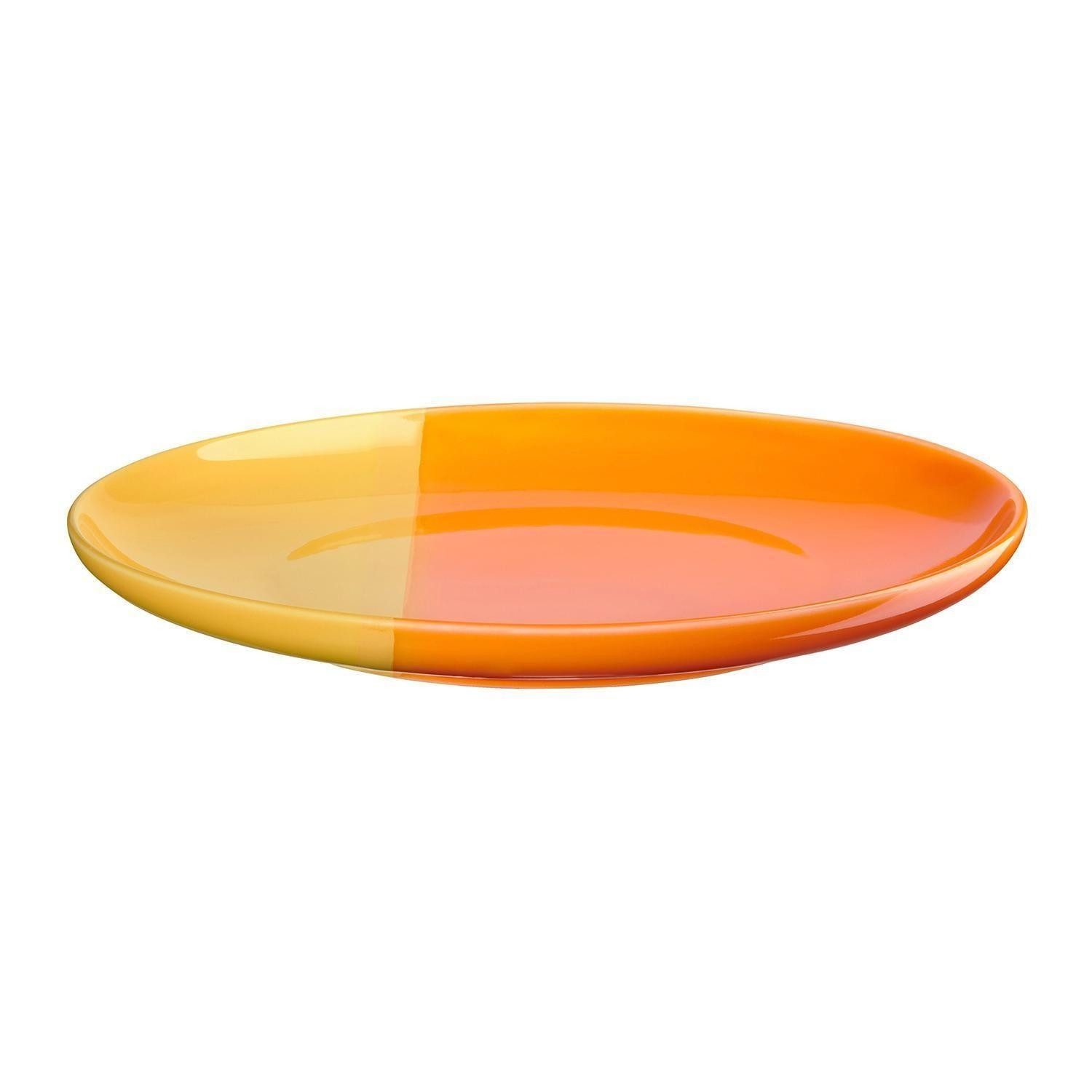 ASA SELECTION Dessertteller Frühstücksteller JOY, Ø 22 cm, Orange, Gelb, (1 St), aus Porzellan