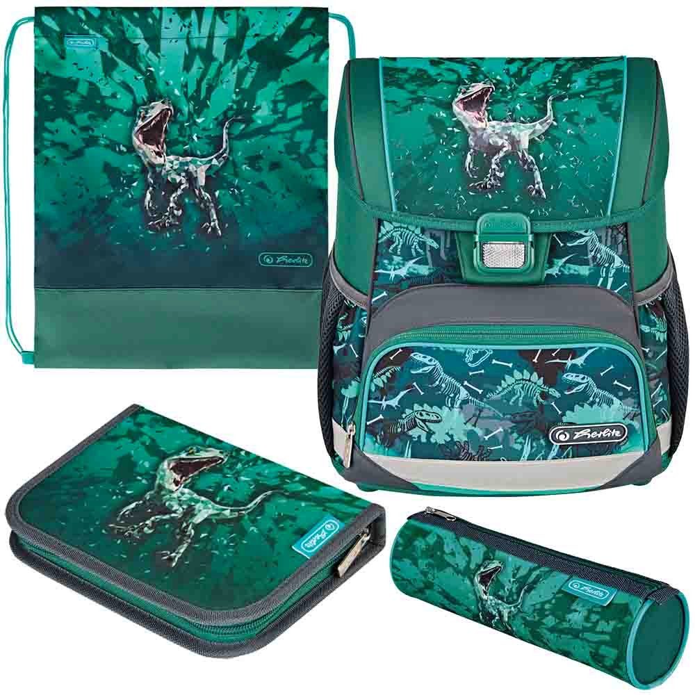 Herlitz Schulranzen Set Loop Plus 10-teilig 2026 Jungen Green T-Rex