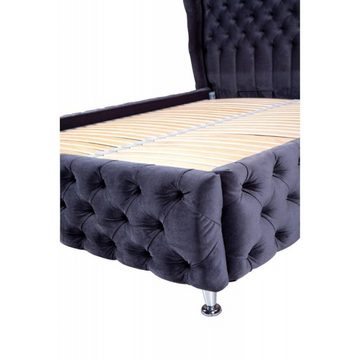 JVmoebel Bett, Hotel Polster Doppel Betten Chesterfield Bix XXL Samt Textil Bett