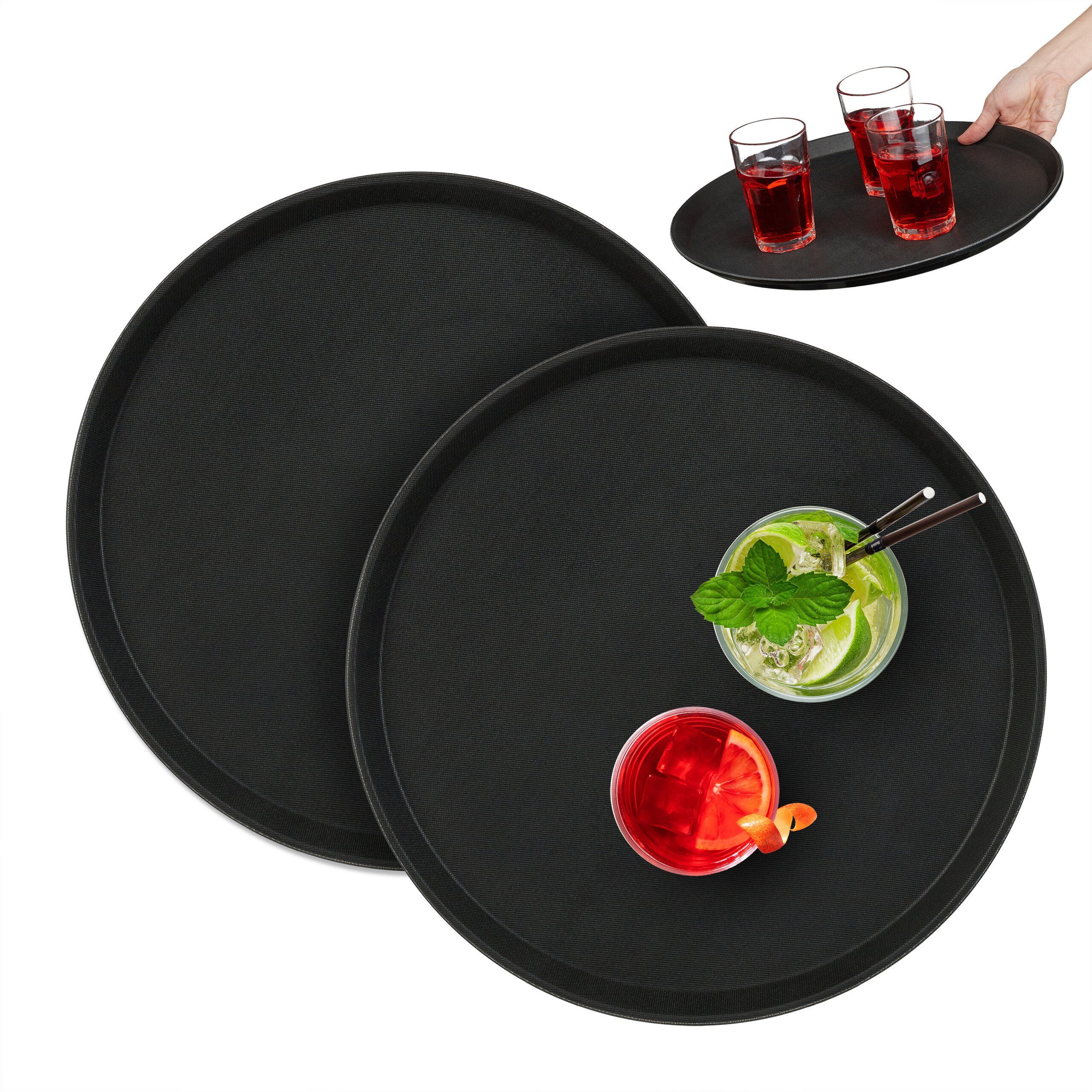 Tablett Rundes Gastro Serviertablett 2er Set