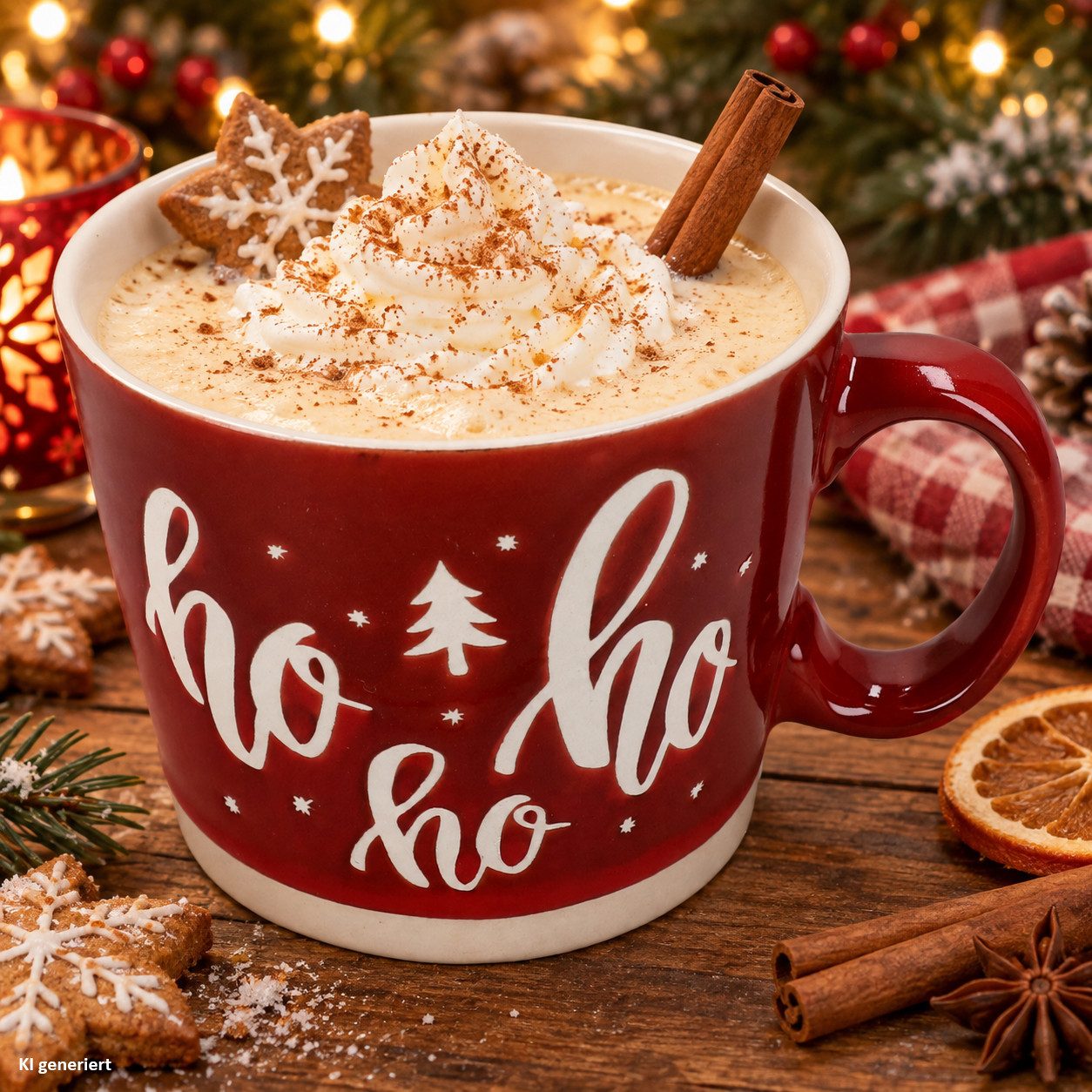 MamboCat Becher Kaffeebecher XL Hohoho 550ml Steingut Rot große Tasse Weihnachten, Steingut – Bild 2 von 5