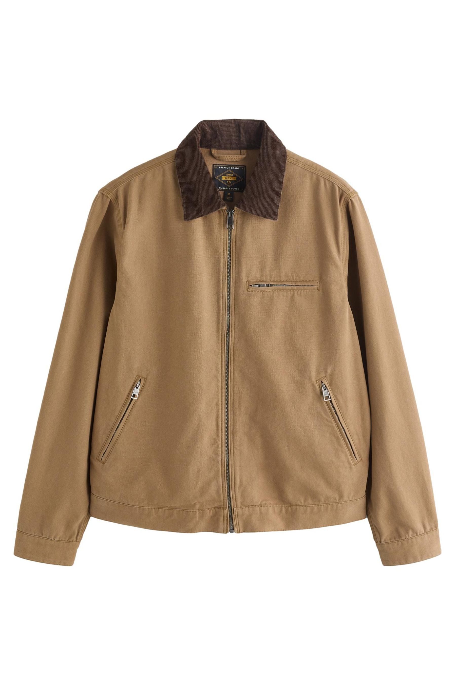 Canvasjacke Jacke aus Canvas mit Cordkragen