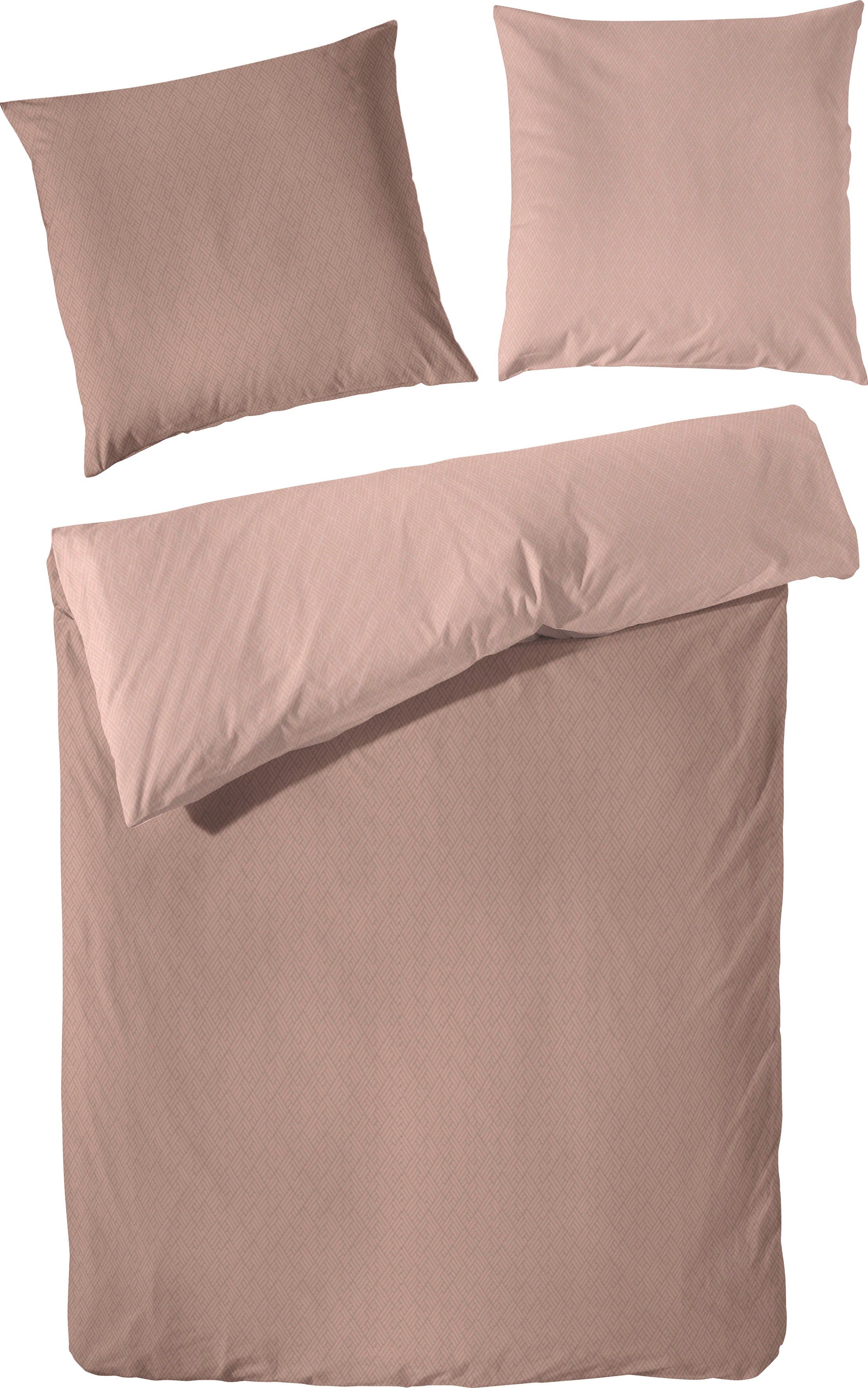 Primera Wendebettwäsche Kate, Flanell, 2 teilig, mit Two-Tone-Optik, feines Grafik-Muster, ab Größe 135x200 cm