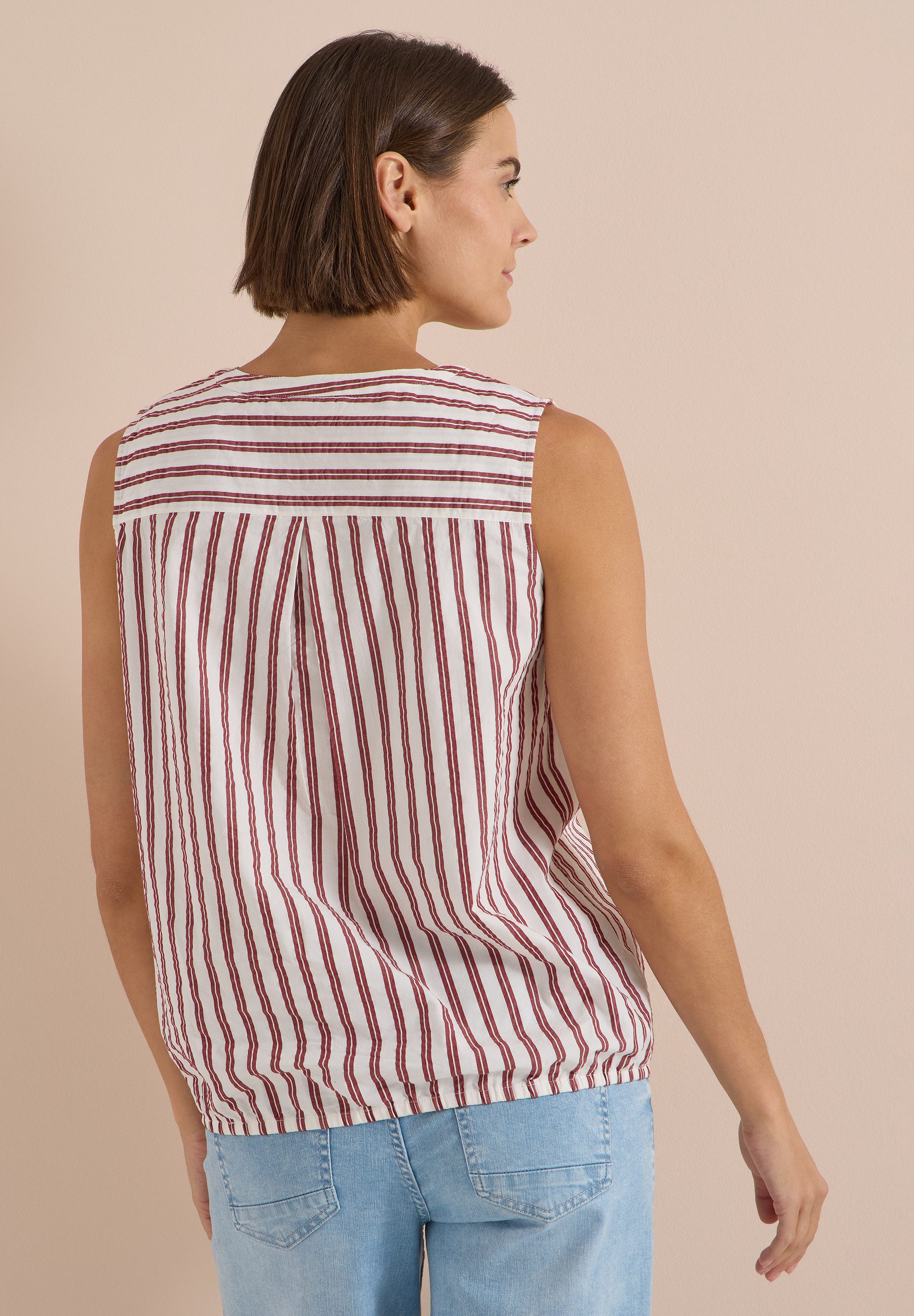 CECIL Blusentop mit gestreiftem Seersucker-Look