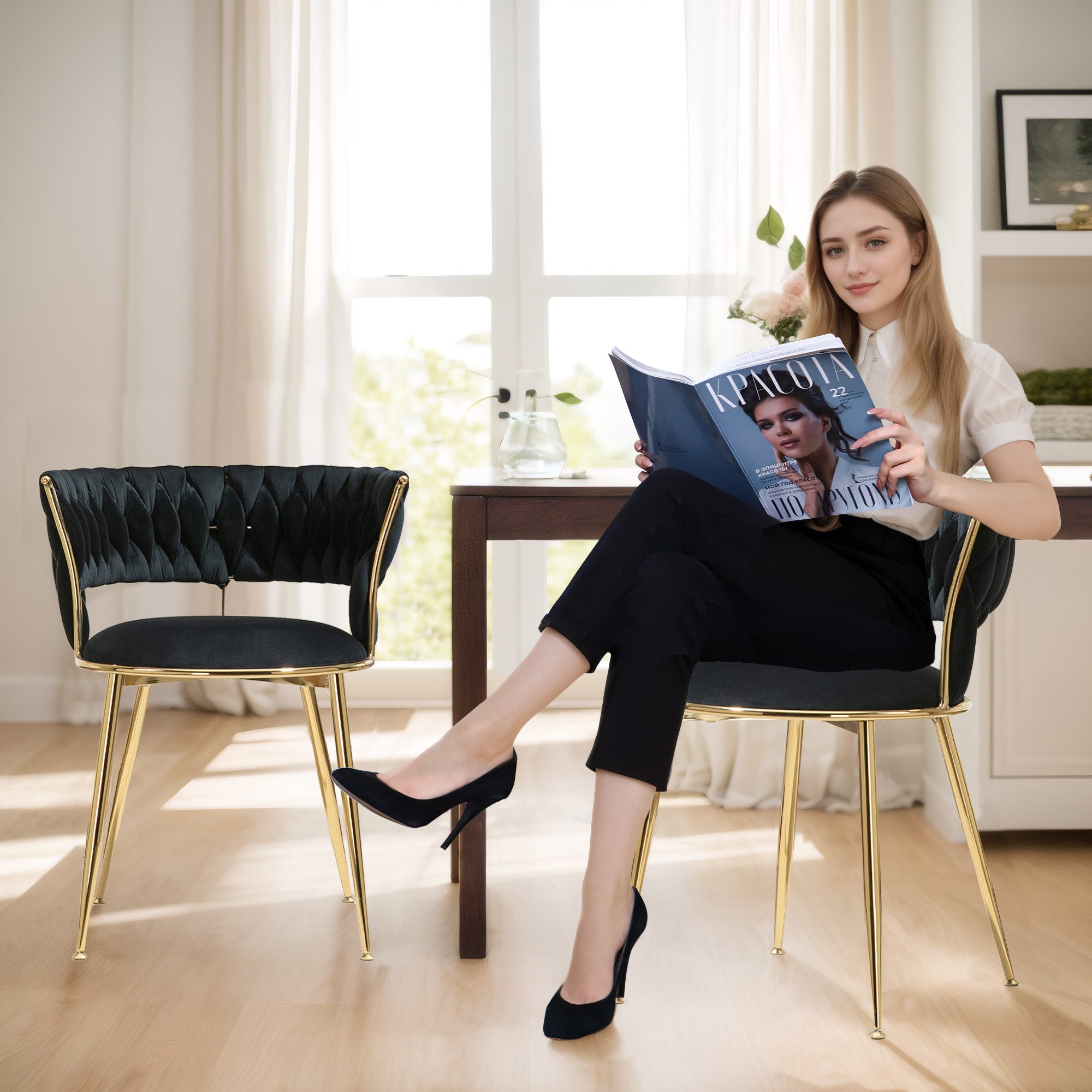 LVHOM Esszimmerstuhl Luxuriöse Samt-Stühle 2er-/4er-/6er-Set mit günstig online kaufen