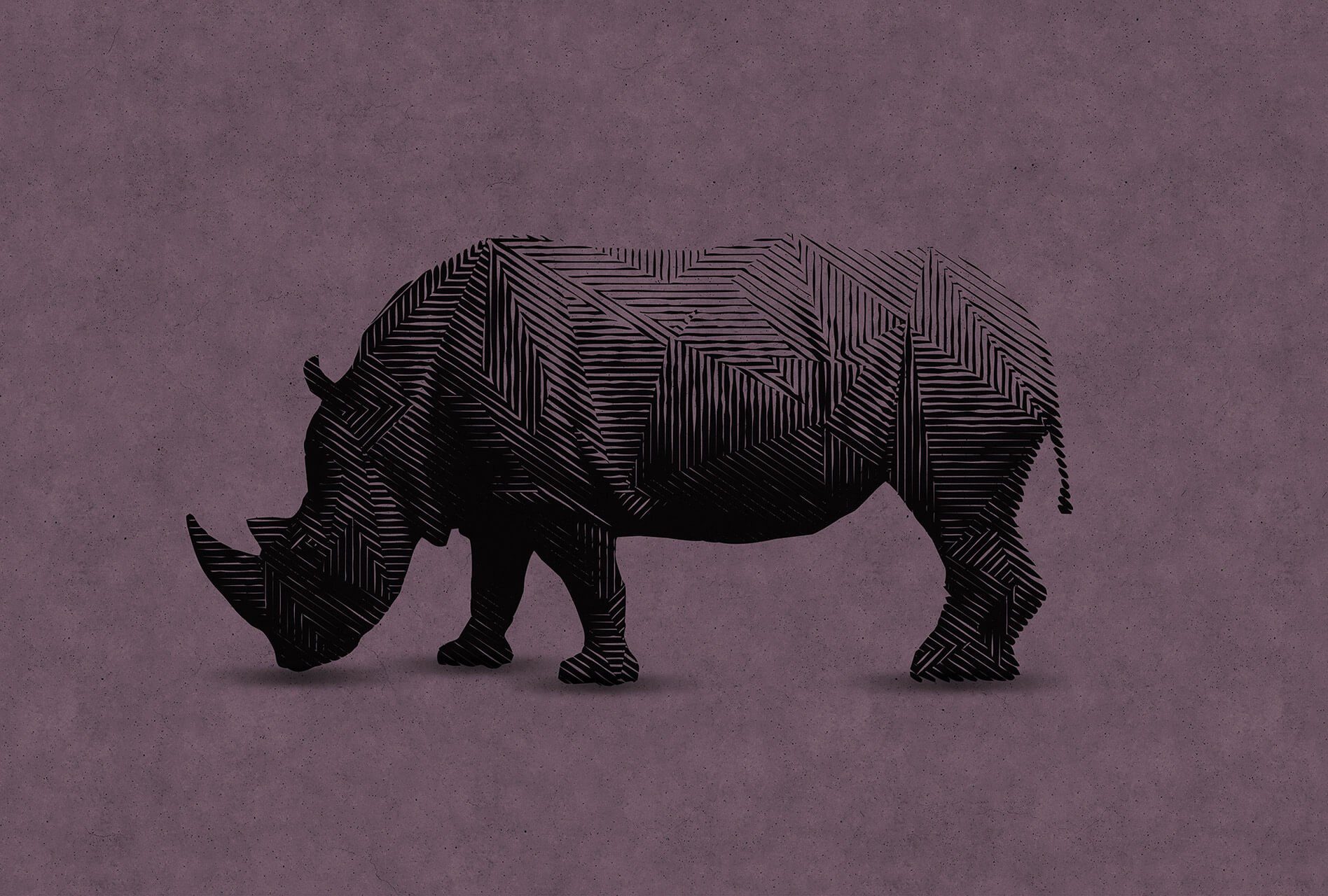 KUNSTLOFT Vliestapete Rhino 2, leicht glänzend, lichtbeständige Design Tapete