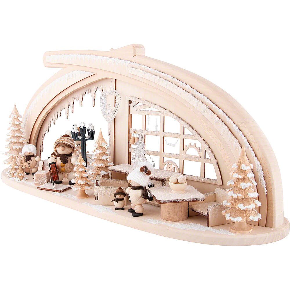 RATAGS Kunsthandwerk Schwibbogen Schwibbogen aus Massivholz Eishöhle mit Raureif (59x30cm) von RATAGS H
