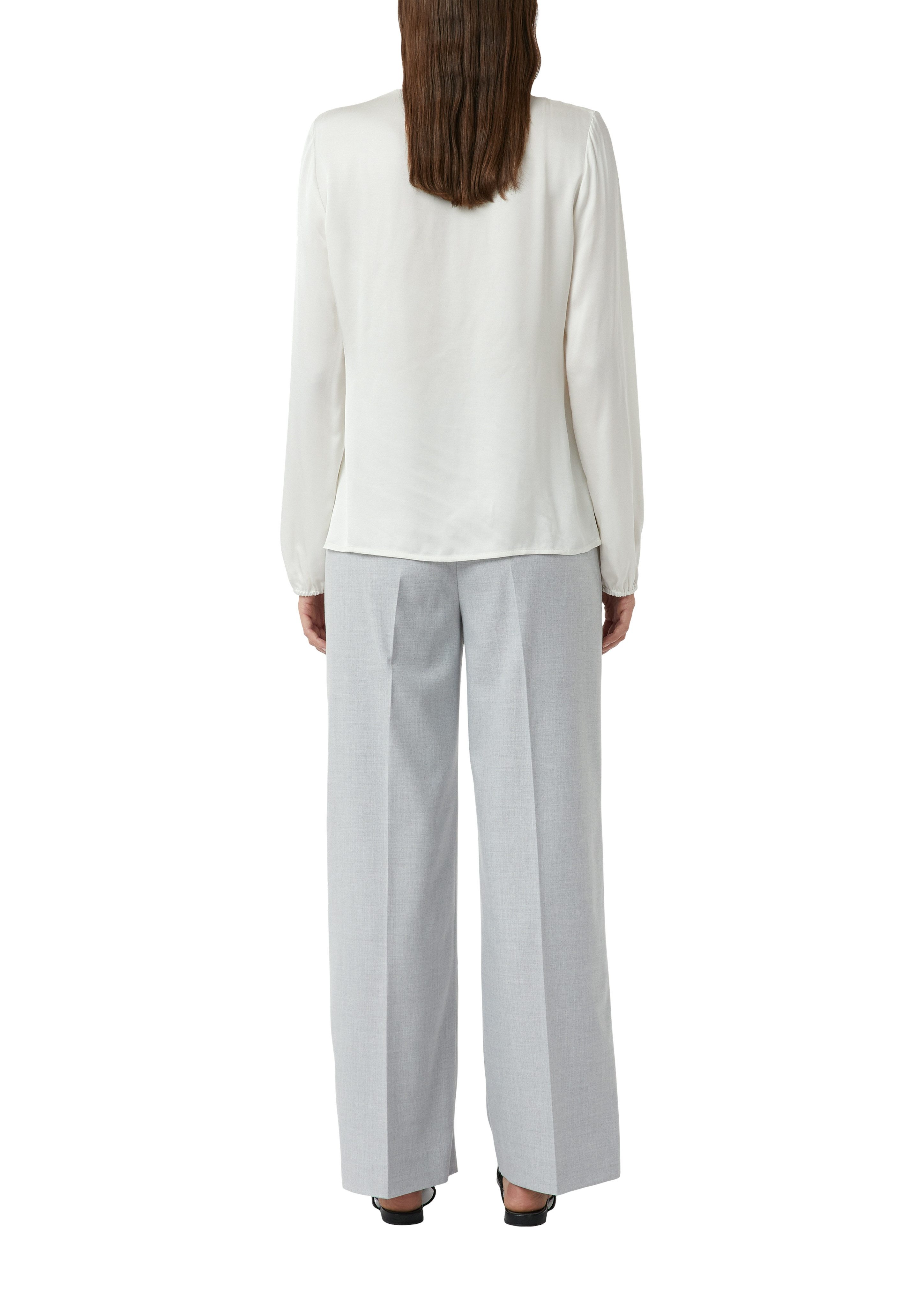 comma Langarmbluse mit gerafften Kragen