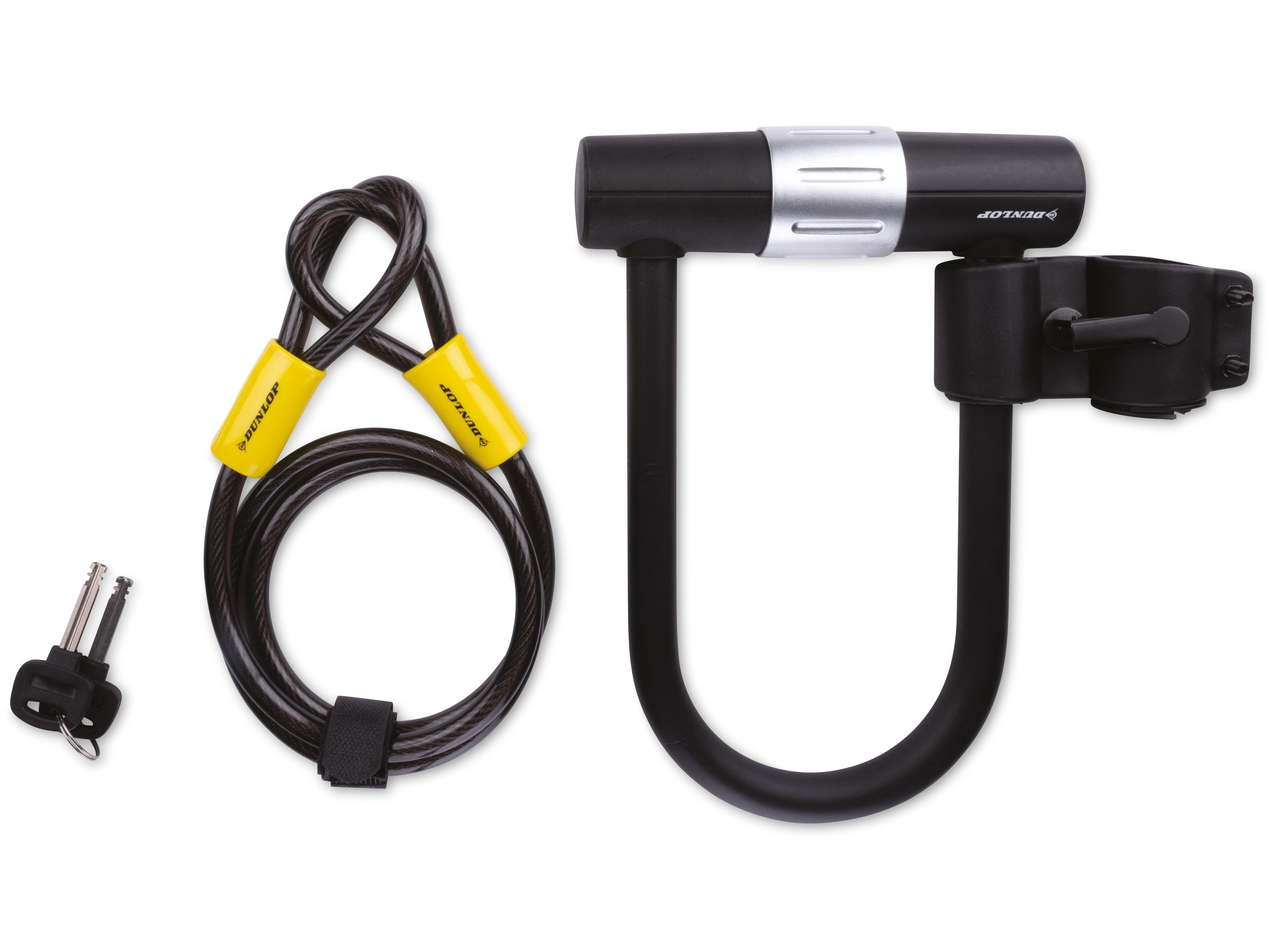 DUNLOP Fahrradkette Dunlop Kabel mit Fahrrad-Rahmenbügelschloss,