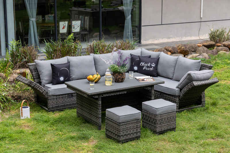 MANDALIKA Garden Gartenlounge-Set Dining Lounge Set Havanna Deluxe Moon Grey