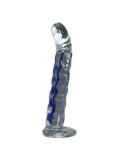 SEX-TOYS Analdildo Transparenter Glas-Anal Dildo blauer Dekoration und Standfuß Unisex, Packung, 1-tlg.