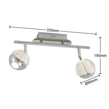 Lucande LED Einbaustrahler Kilio, LED-Leuchtmittel fest verbaut, warmweiß, Modern, Stahl, Glas, chrom, klar, 2 flammig, inkl. Leuchtmittel