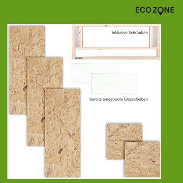 ECOZONE Terrarium Holz Terrarium mit Frontbelüftung 100 x 50 x 50 cm, Aus OSB Platten