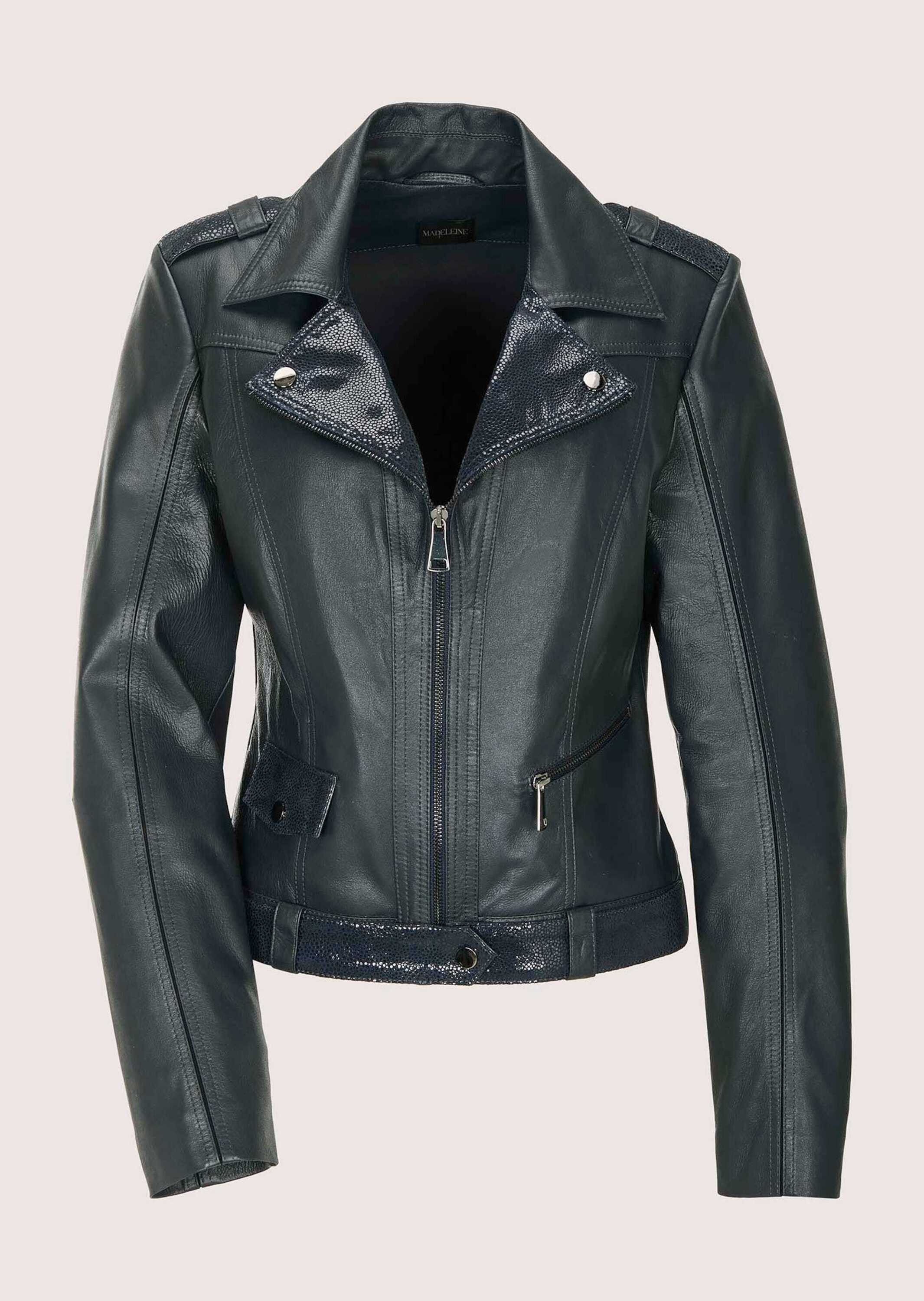 Lederjacke Kurzjacke mit glänzender Oberfläche