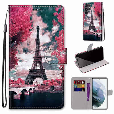 König Design Handyhülle Samsung Galaxy S22 Ultra 5G, Schutzhülle Schutztasche Case Cover Etuis Wallet Klapptasche Bookstyle