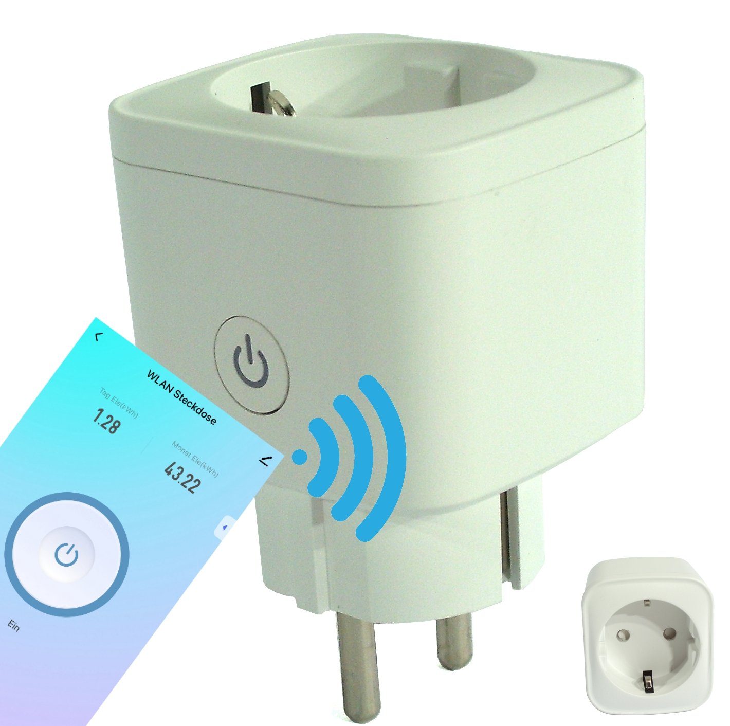 Apex WLAN-Steckdose Intelligente Steckdose WiFi Smart WLAN 1-St. Plug 15824, Energiemonitor 16A