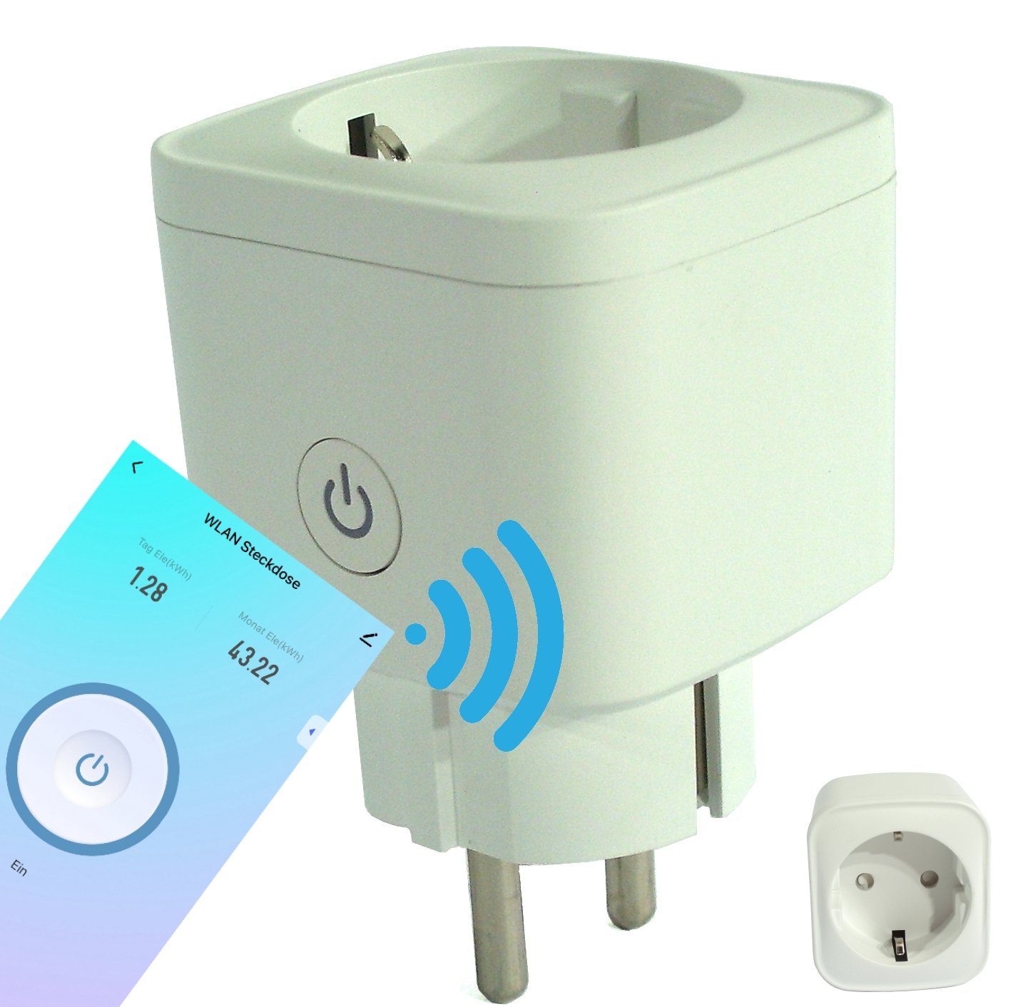 Apex WLAN-Steckdose Intelligente Steckdose WiFi Smart Plug 16A WLAN Energiemonitor 15824, 1-St.