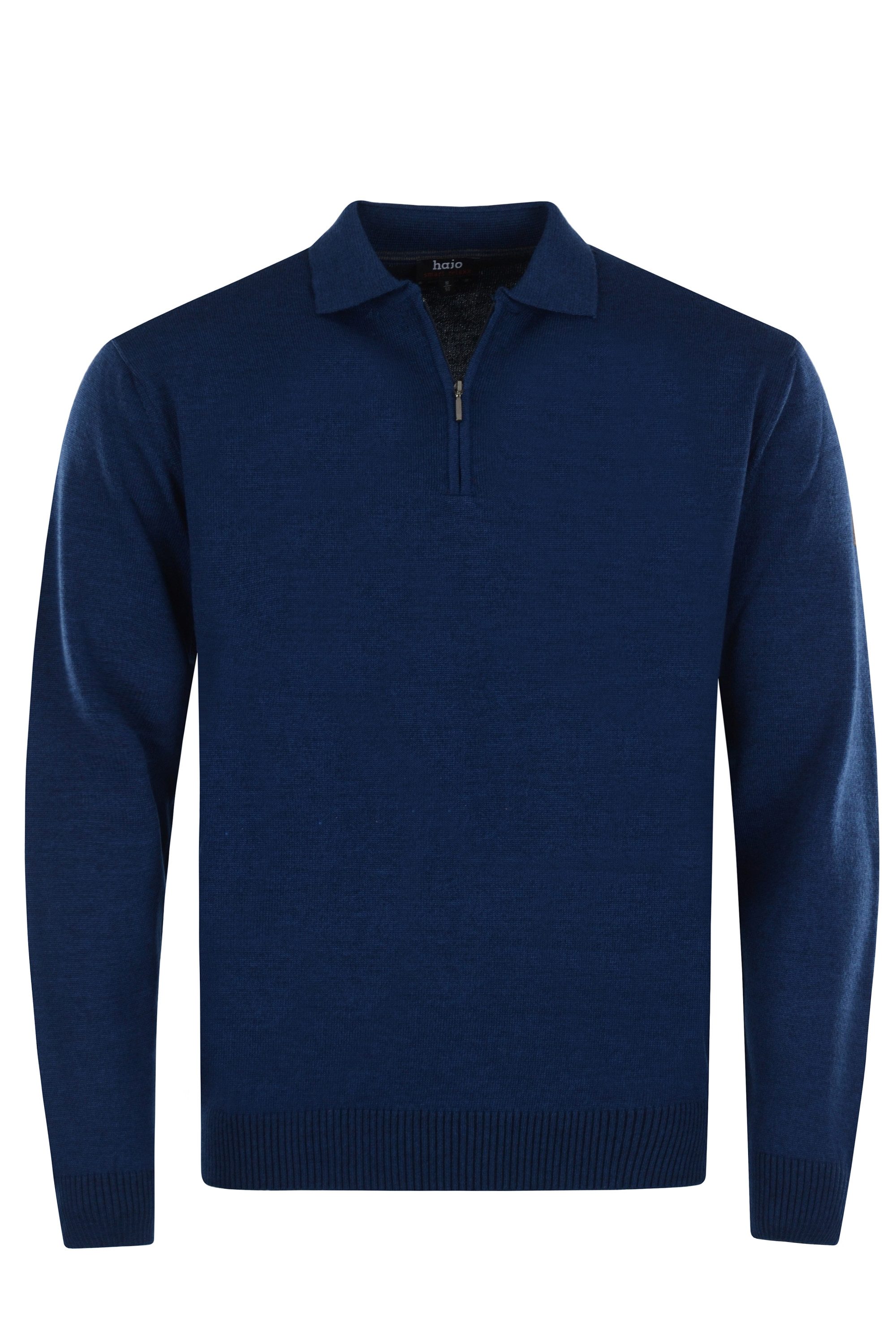 Hajo Strickpullover H Polopullover Smart RelaxxINNENSEITE: 100 % Baumwolle admiralsblau