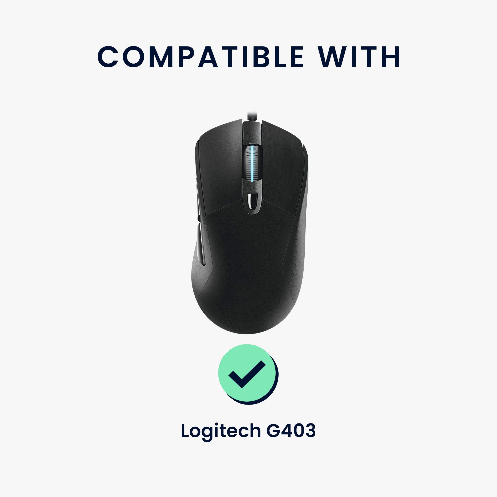 kwmobile Mausfüße Gaming Maus Grip Tape für Logitech G403 (1-St), Maus Rutschfestes Griffband für PC Maus Schwarz
