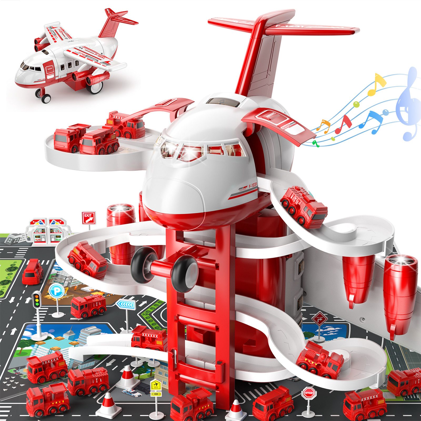 Snaen Spielzeug-Flugzeug Kinder Flugzeugspielzeug, Rennstrecken-Autospielze günstig online kaufen
