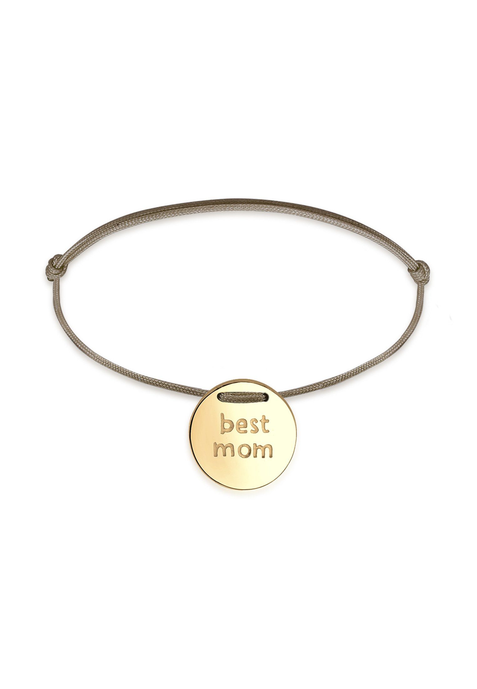 Armband Muttertag Gold Nylon Mom Silber, Elli 925 Best Trend Mum-Schriftzug Wording