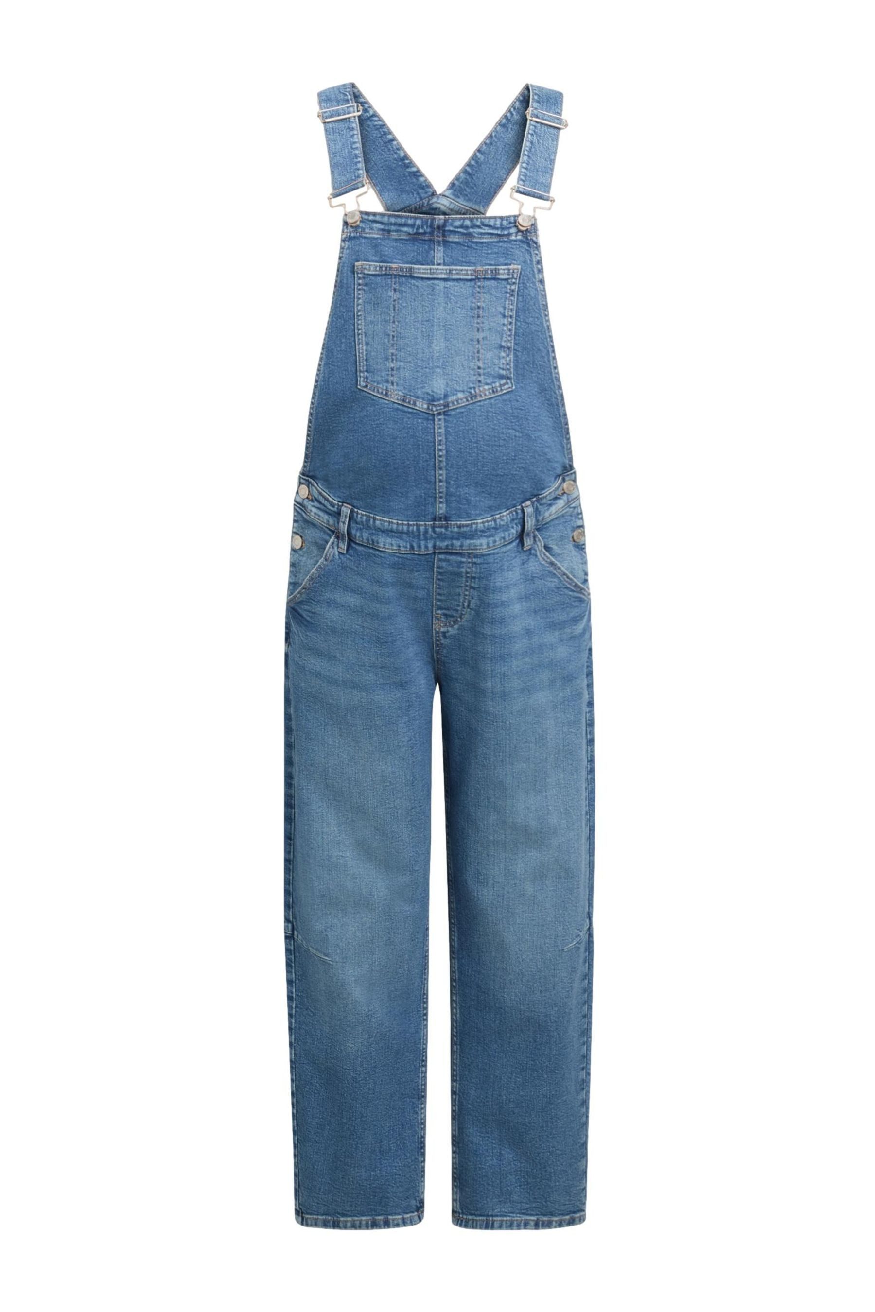 Next Umstandshose Denim-Latzhose mit Barrel-Bein, Umstandsmode (1-tlg)