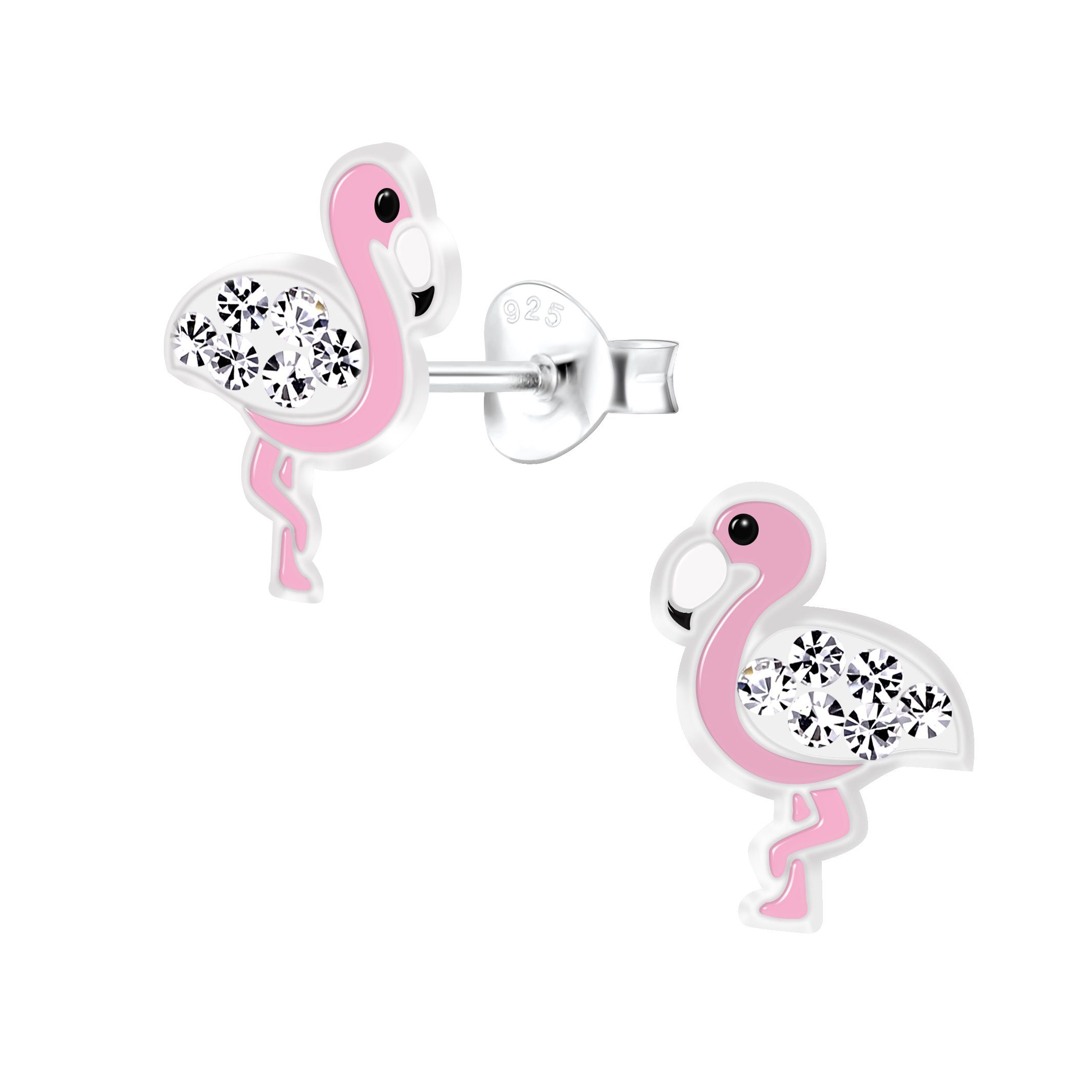 ALEXANDER YORK Paar Ohrstecker FLAMINGO Zirkonia weiß, 2-tlg., 925 Sterling  Silber