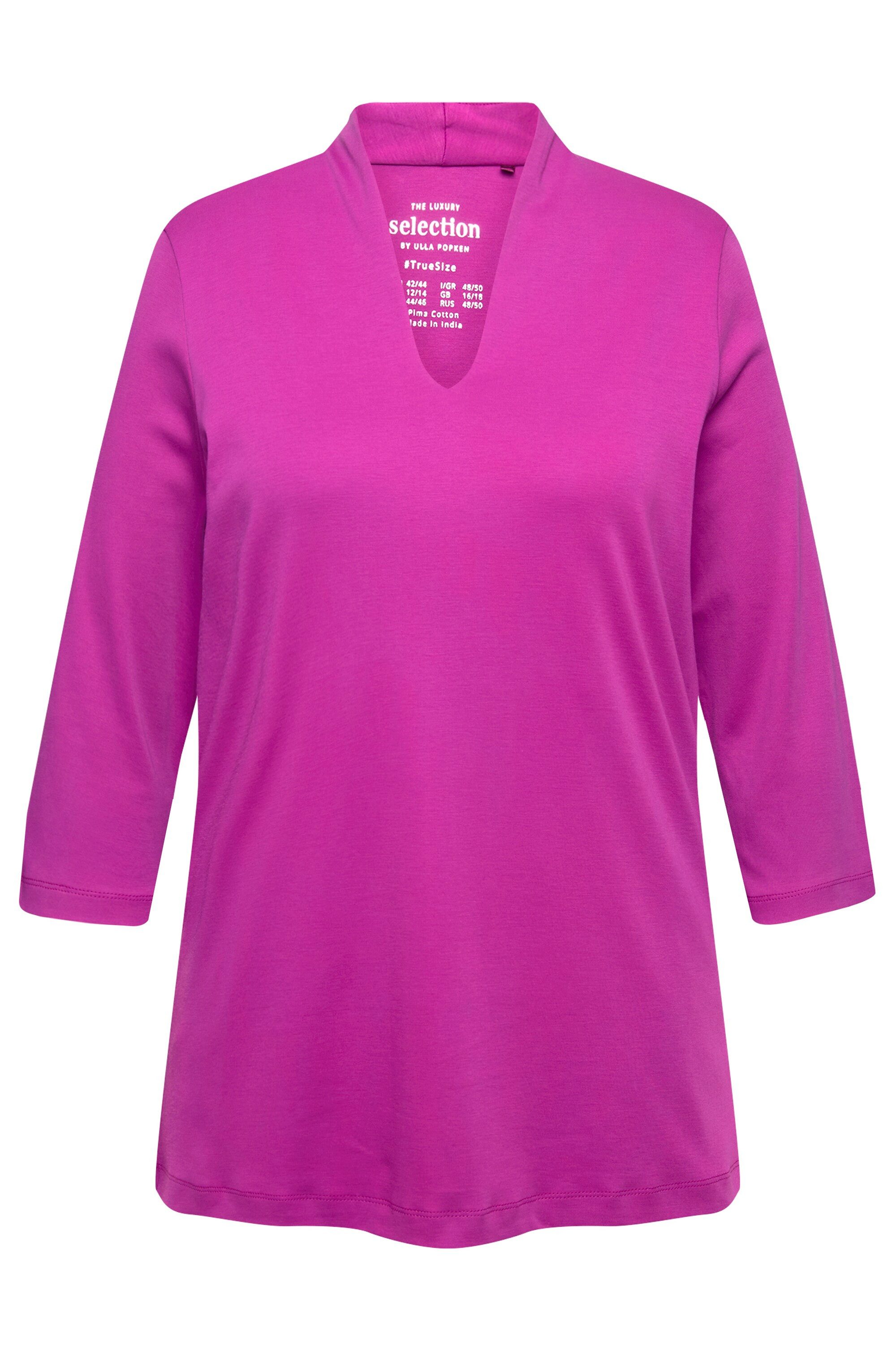 Ulla Popken T-Shirt Shirt A-Linie Kelchkragen günstig online kaufen