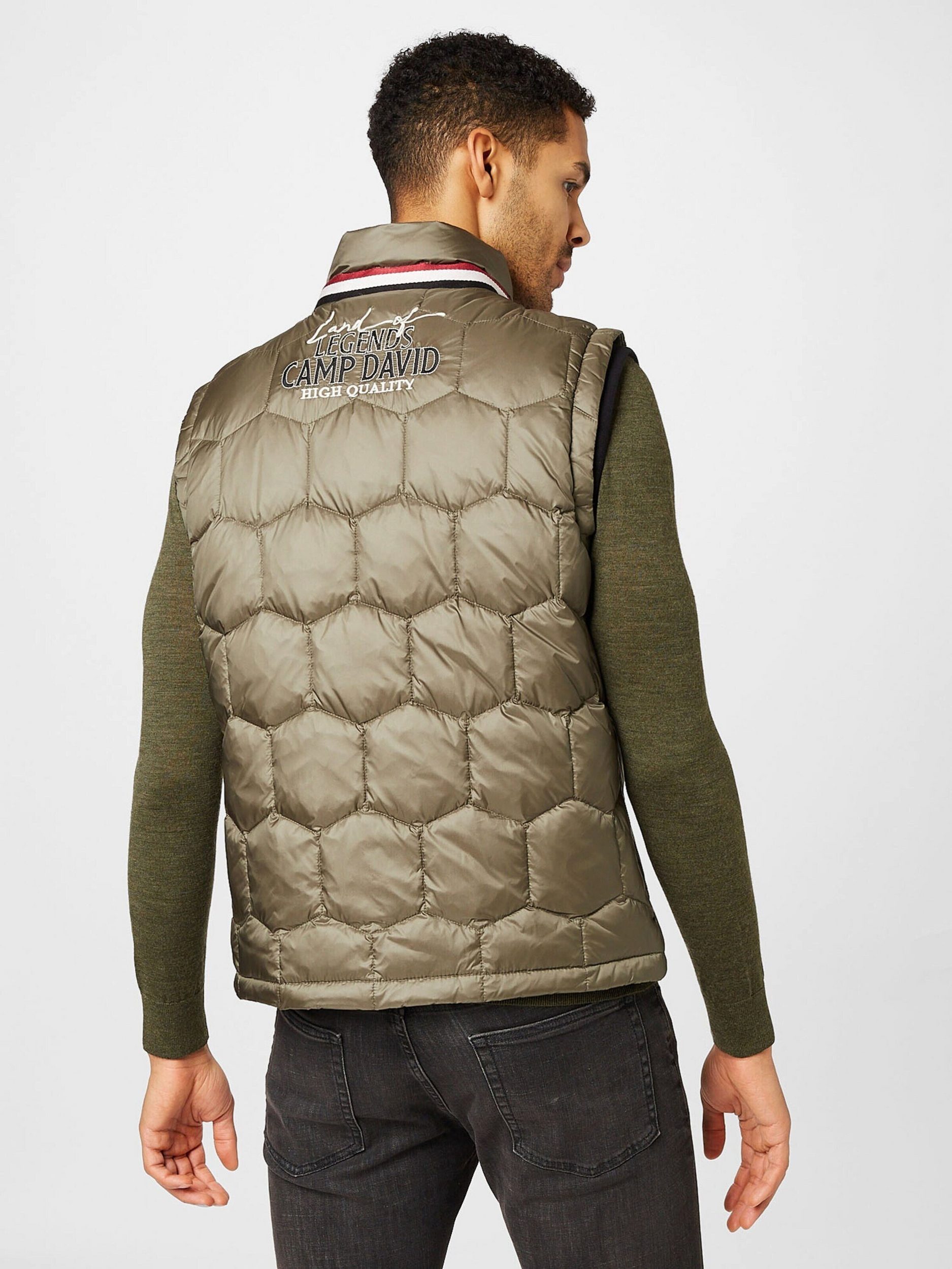 CAMP DAVID Daunenweste Camp David Herren Westen, Camp David Jackets CAD Green HW 22 Weste Logo