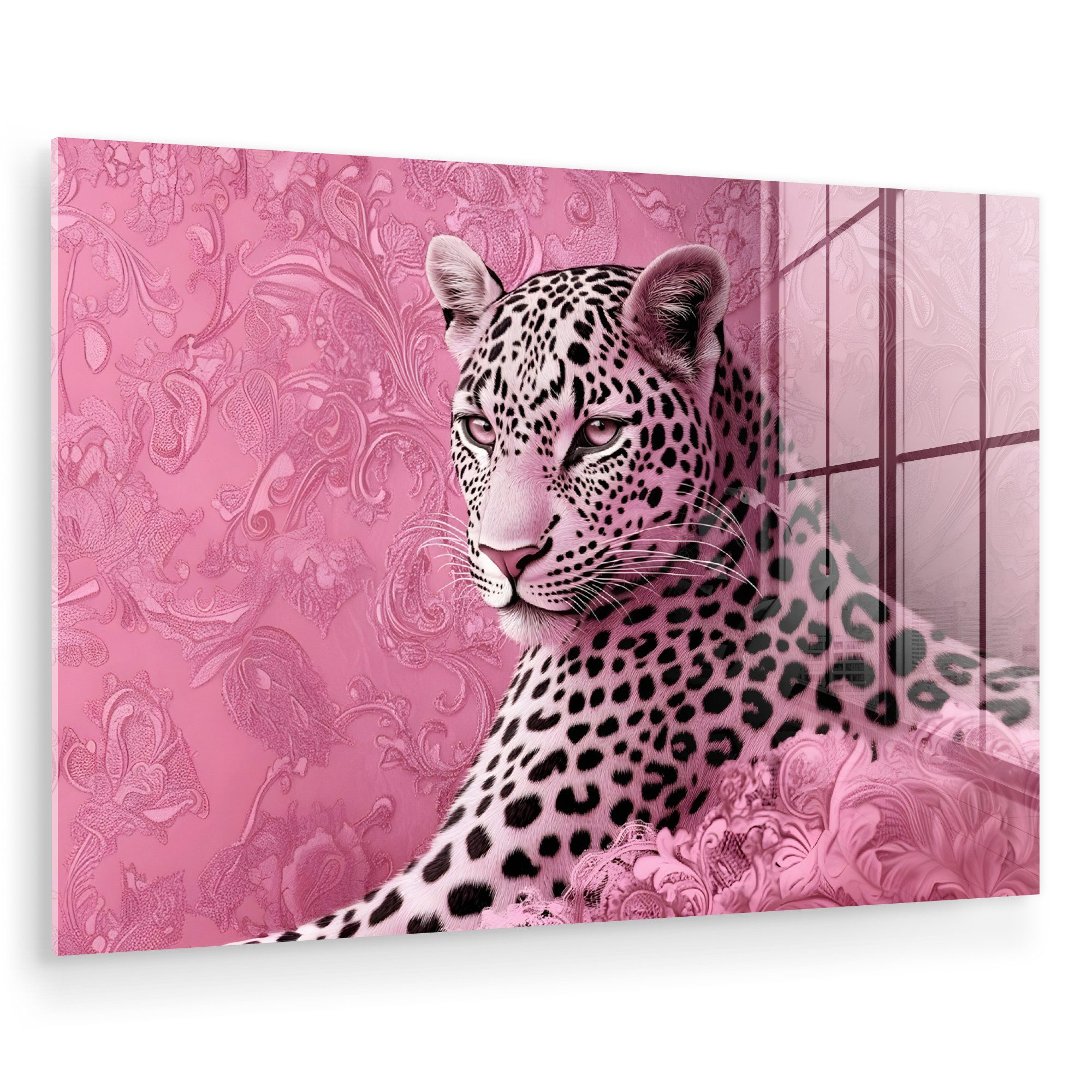 Acrylglasbild Panther - Deluxe - Rosa