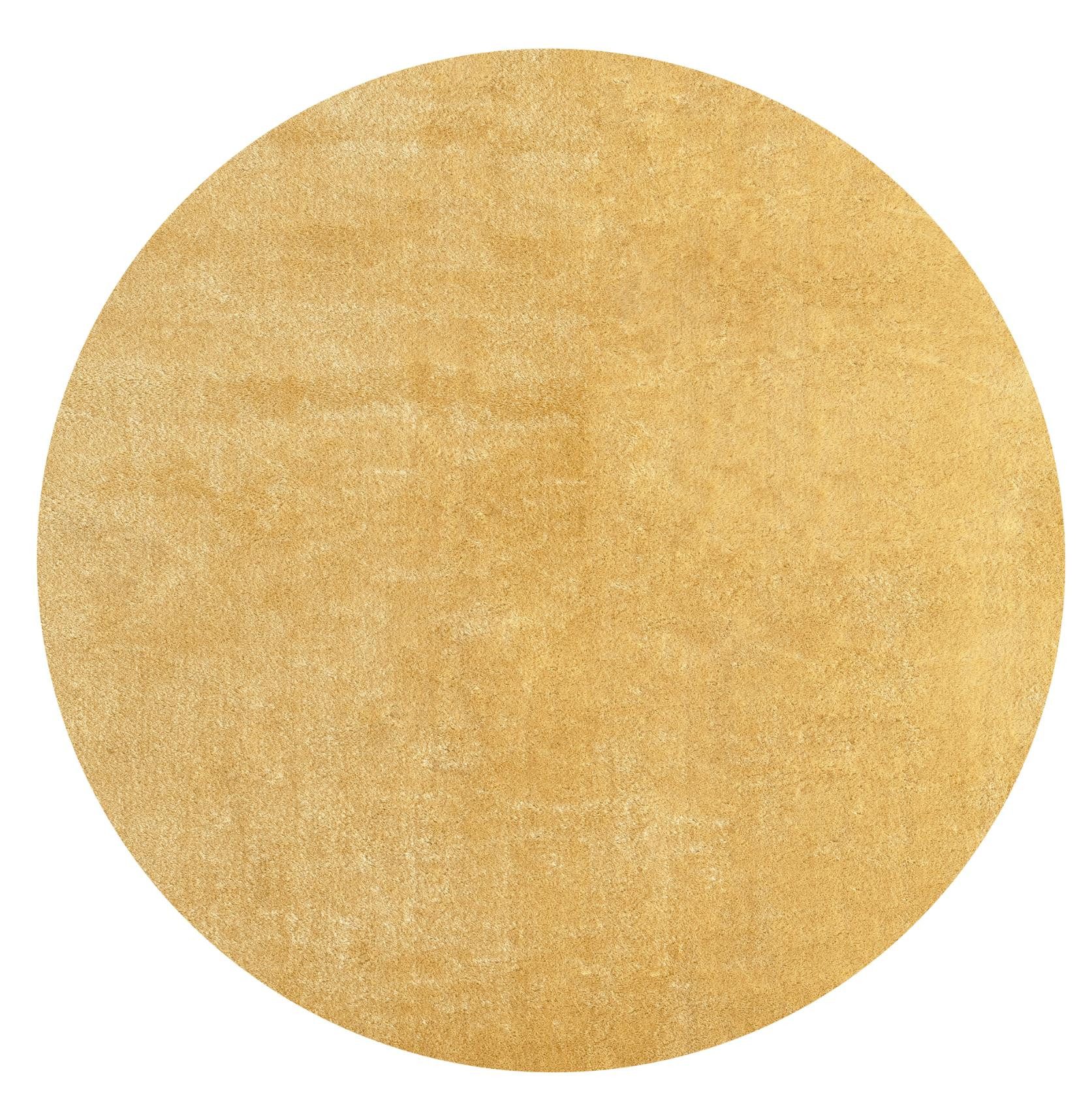 Floornovo Hochflor-Teppich Indoor Teppich Gold versch. Größen - rechteckig für alle Innenräume -, rund, Trocken- und Feuchträume