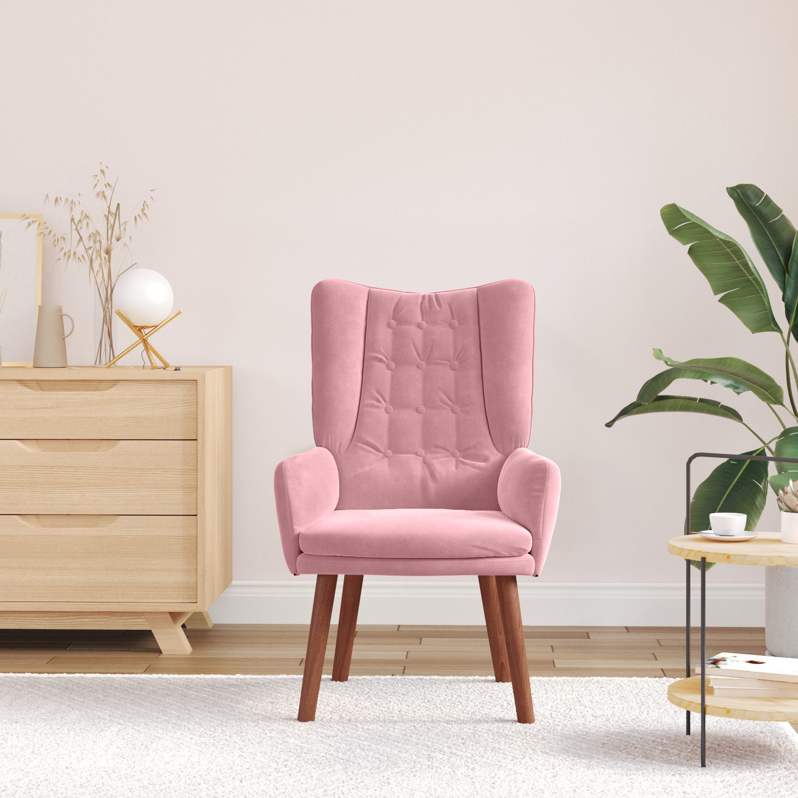 vidaXL Sessel Entspannungsstuhl Rosa Samt (1-St) günstig online kaufen
