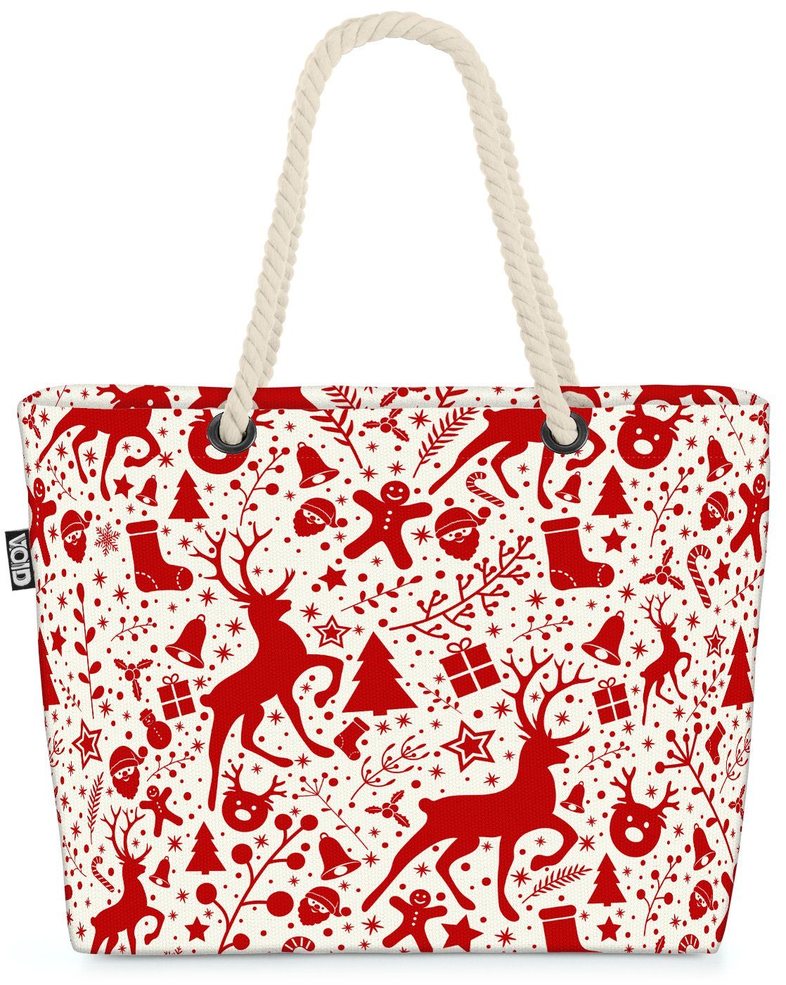 Beach Strandtasche (1-tlg), Geschenkpapier Schnee Bag VOID Weihnachten Rentier Weihnachten Rentier Muster