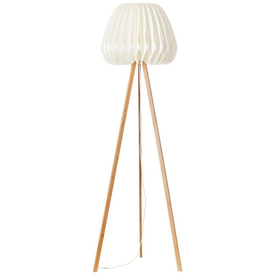 Brilliant Stehlampe Inna, Lampe, Inna Standleuchte, dreibeinig holz  hell/weiß, Bambus/Kunststoff