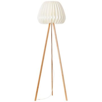Brilliant Stehlampe Inna, Lampe, Inna Standleuchte, dreibeinig holz hell/weiß, Bambus/Kunststoff