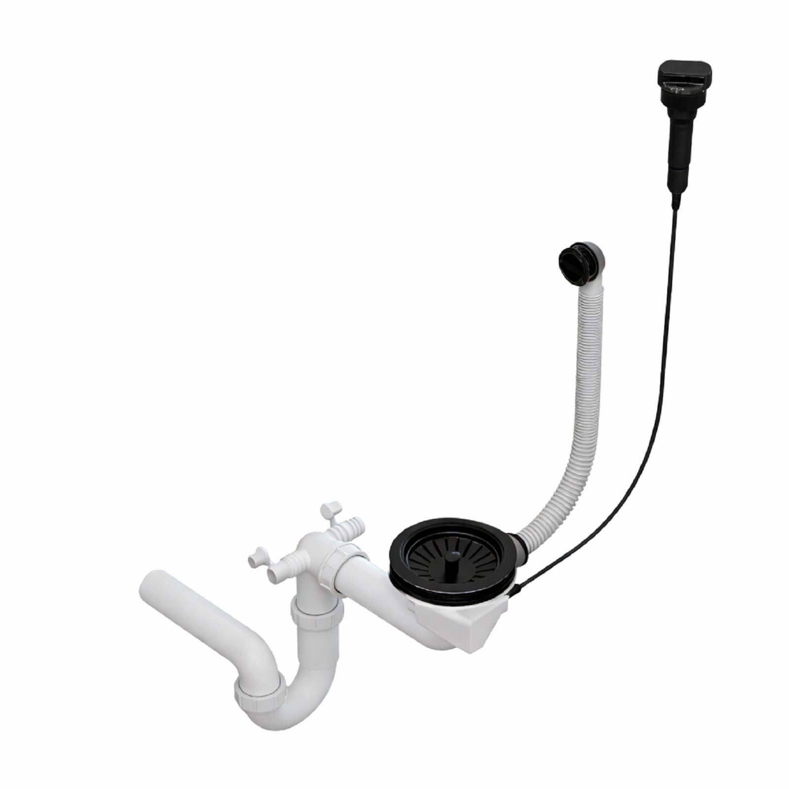 QLS Siphon Einbecken Automatisch, 3 1/2 Zoll Ablauf für Einbecken Edelstahl PVC