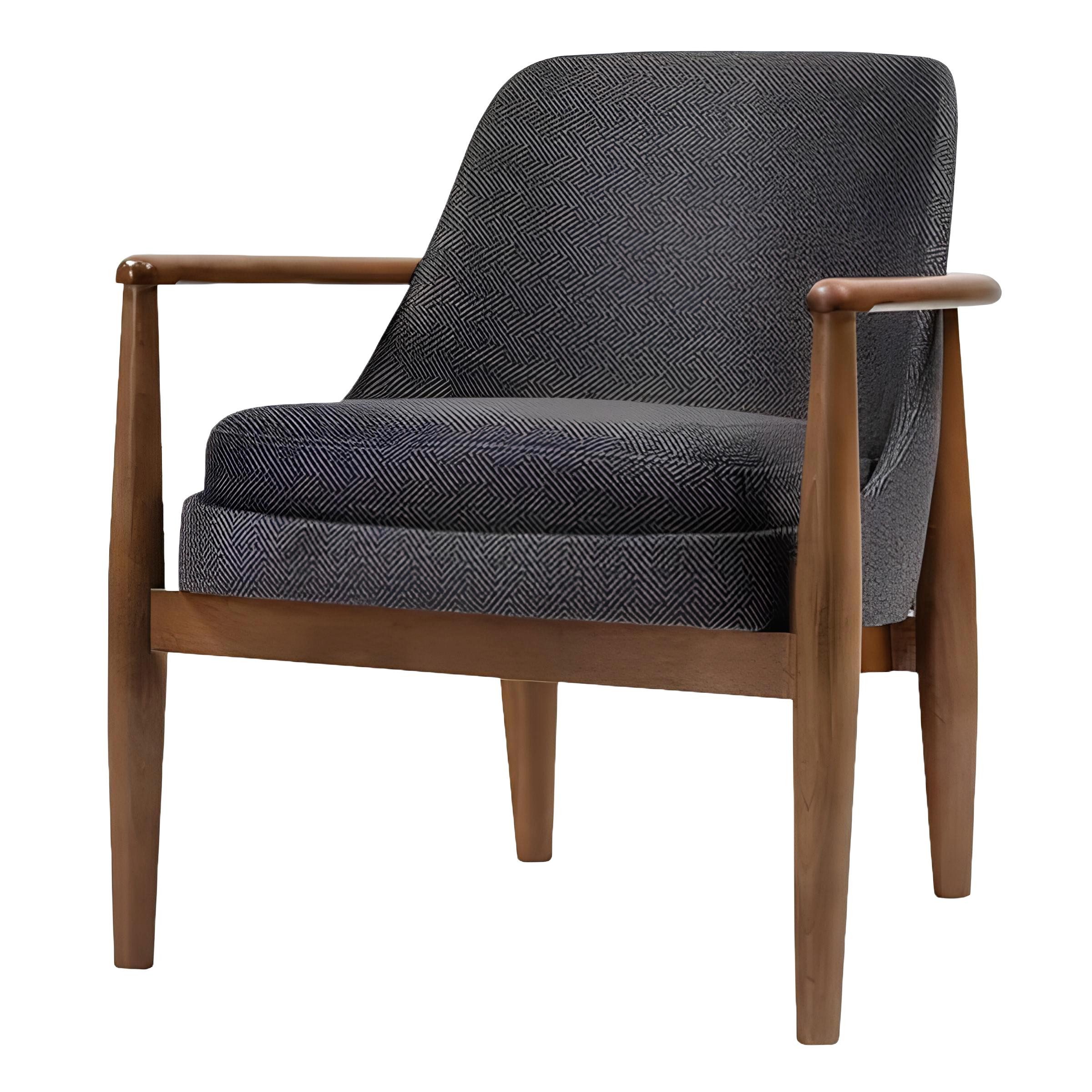 Armlehnstuhl Einzelner grauer Designer-Sessel mit modernem Stil für das Wohnzimmer.