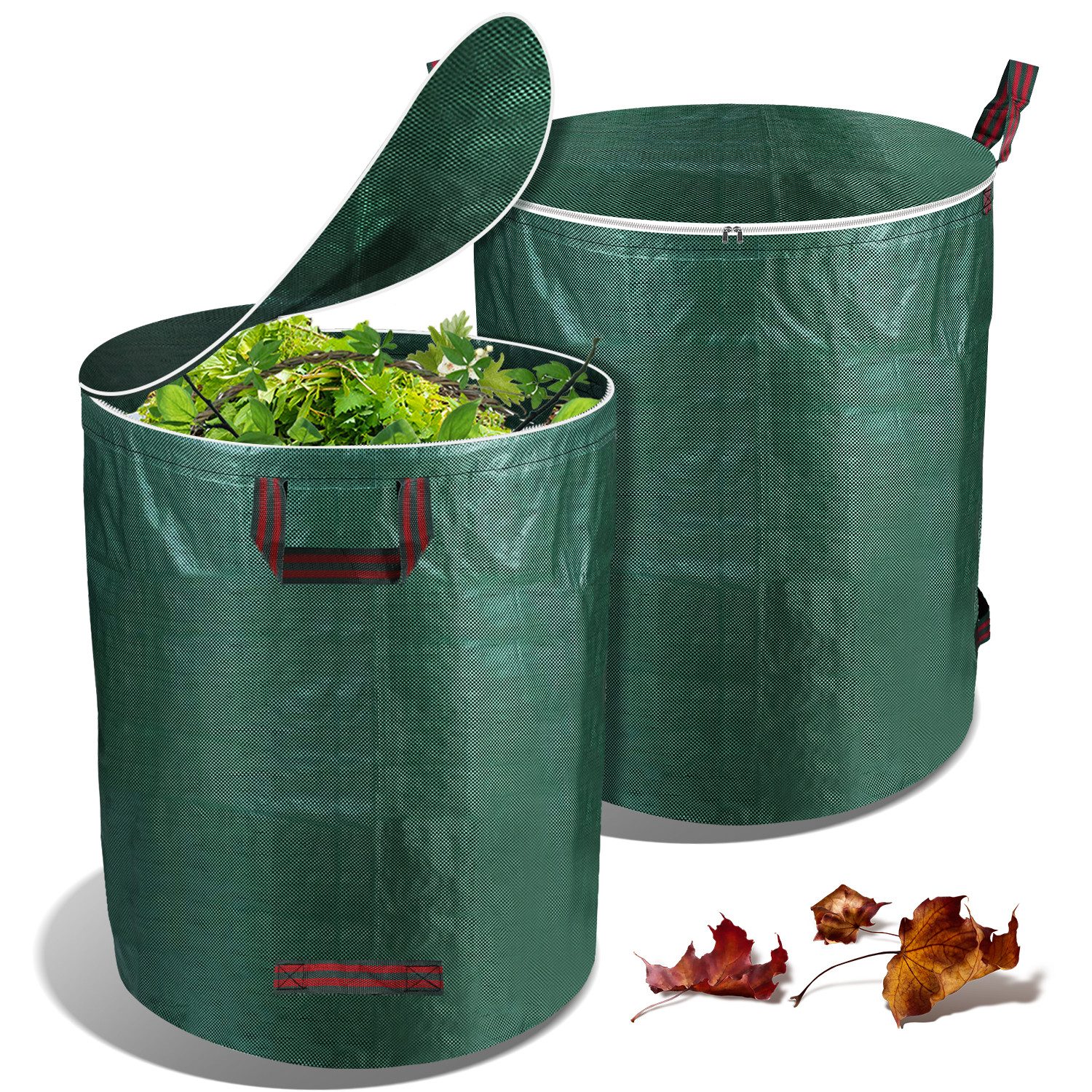 Clanmacy Gartensack Gartensack mit Deckel Laubsack Gartenabfallsack 272L Rasensack, 272 l, (2-tlg)