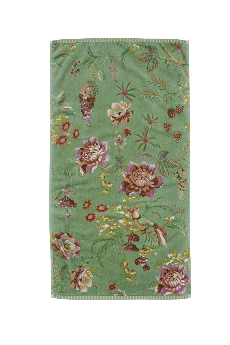 PiP Studio Handtuch Secret Garden Handtuch green 55x100cm (1 Stück), 100% Baumwolle (320897)
