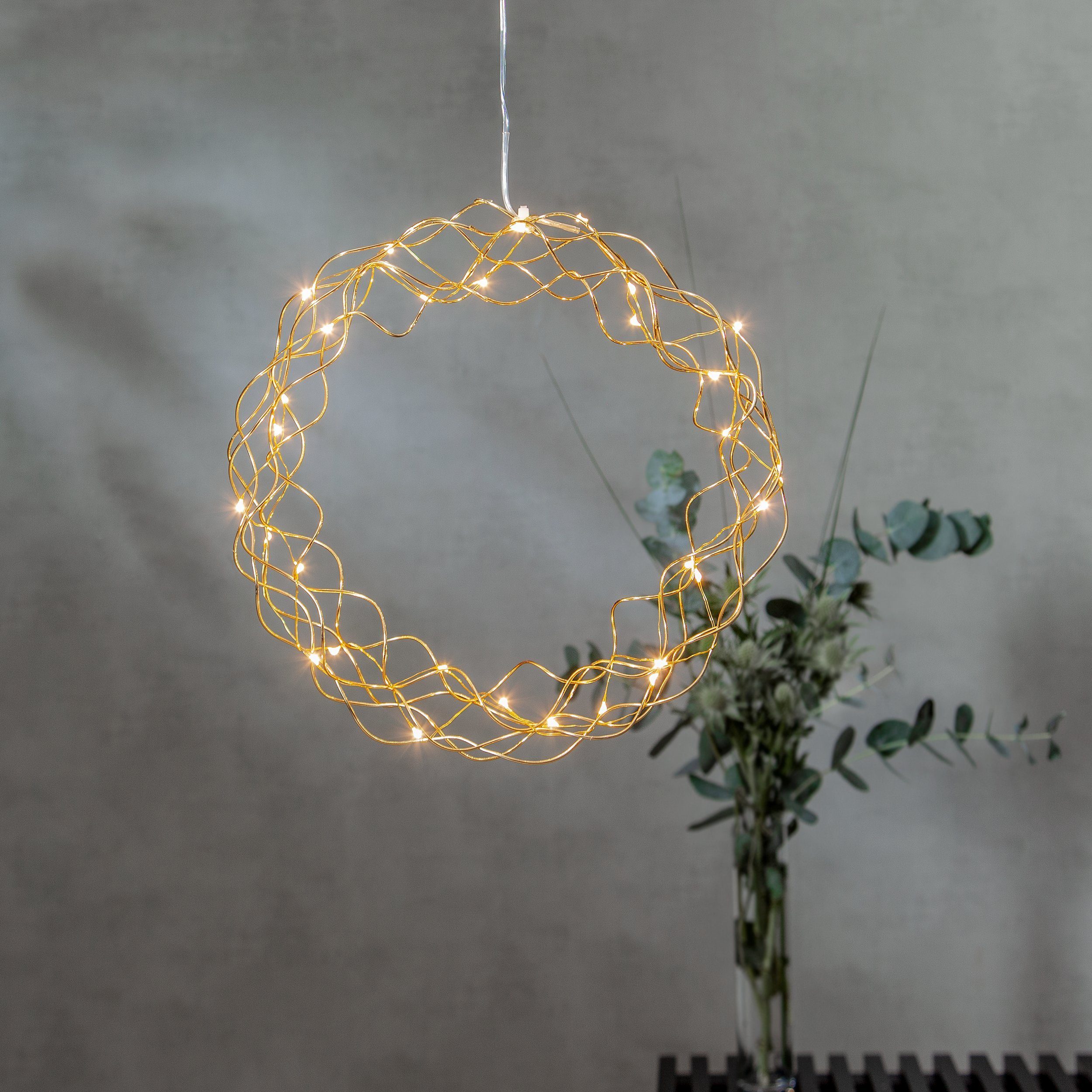 EGLO Dekoobjekt Curly, LED Lichterkranz, mit Kabel, beleuchtete Weihnachtsd günstig online kaufen