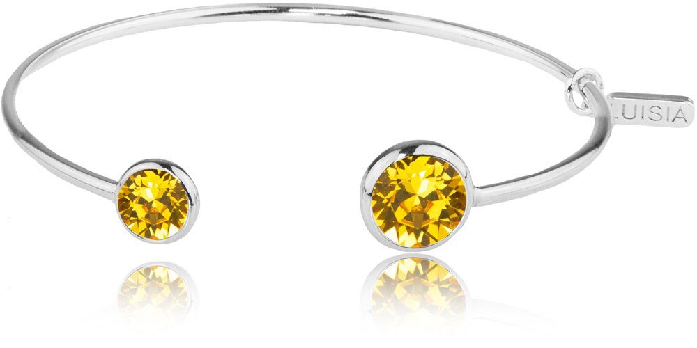 LUISIA® Armreif "Einreihiger Armreif Fjella mit zwei Kristallen von Swarovski®" (inkl. Schmuckbox)
