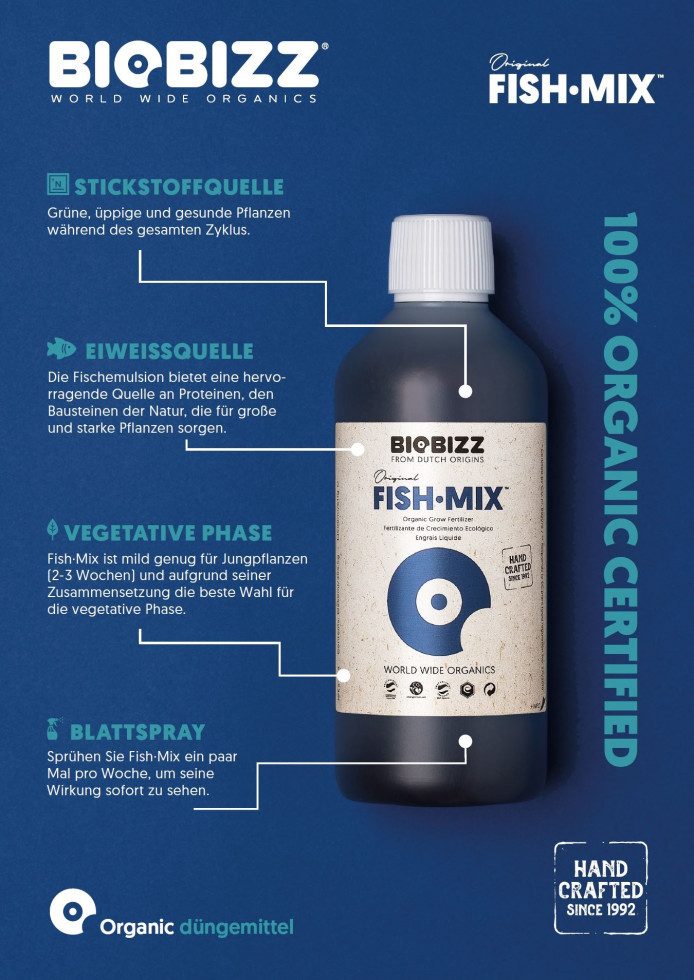 Biobizz Pflanzendünger BioBizz Grow Dünger Fish-Mix 250 ml – Bild 4 von 5