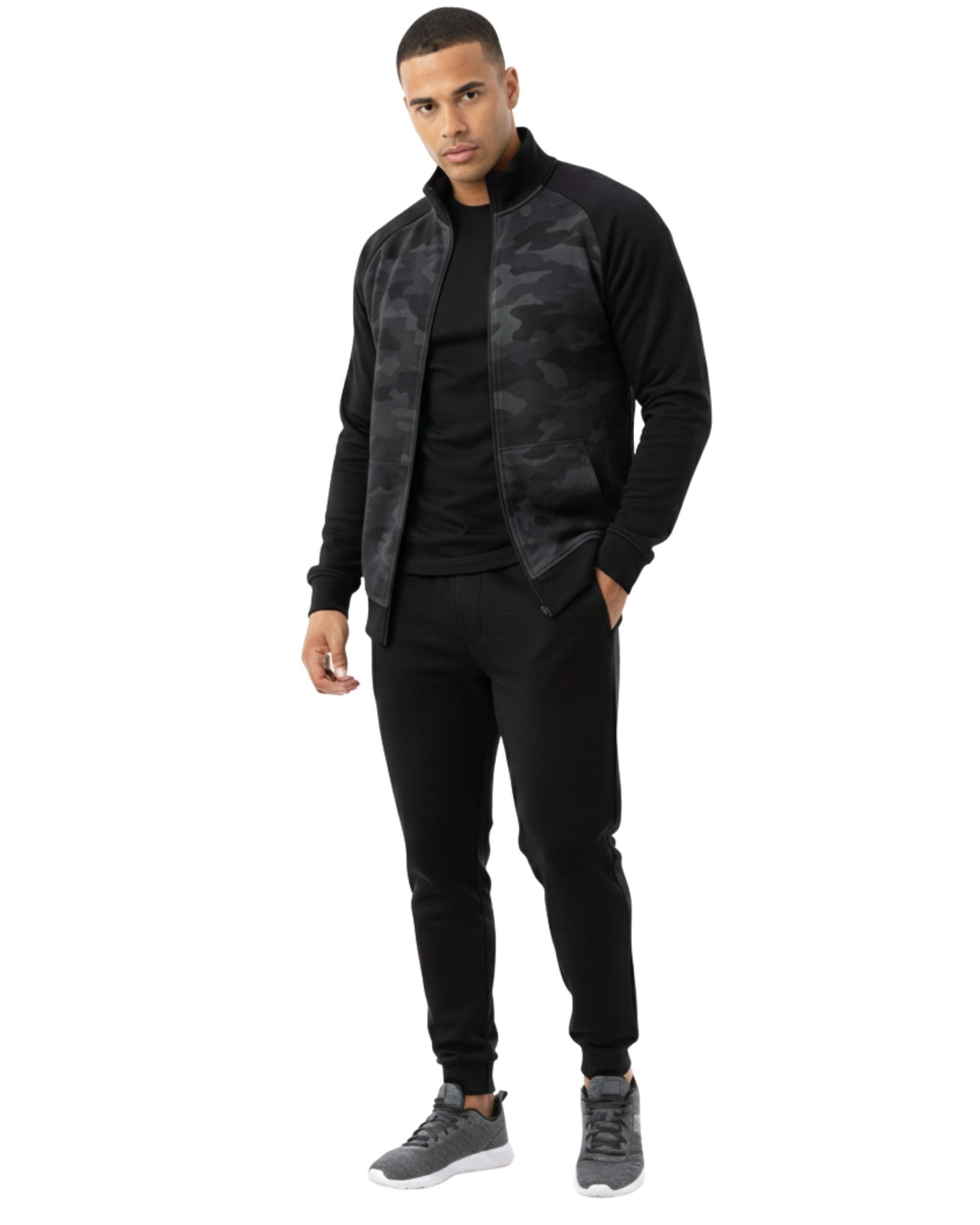 L.gonline Jogginganzug (2-tlg., Zipperjacke und Hose), Fitness Freizeit Casual