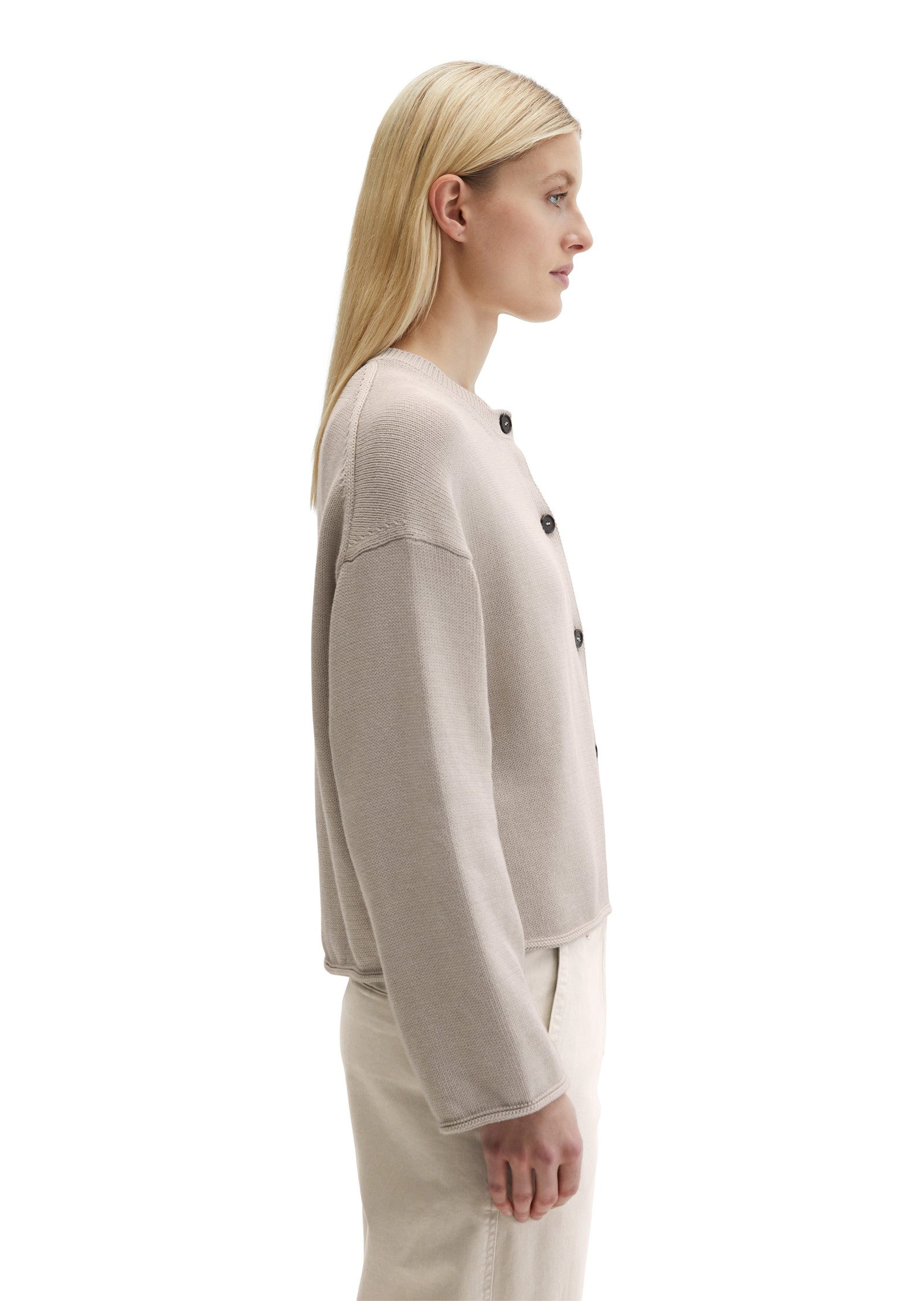 Marc O'Polo Strickjacke softe Qualität, Oversize, mit Rollsäumen