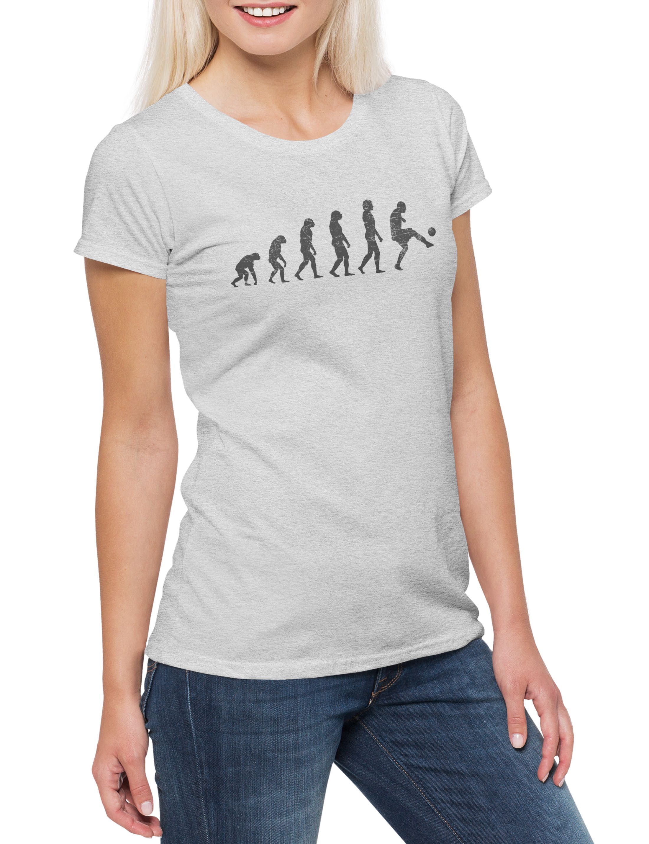 Urban Backwoods Print-Shirt Football Evolution Damen T-ShirtFußball Fussball Player Soccer Game (1-tlg) Sport Spieler Sports Coach