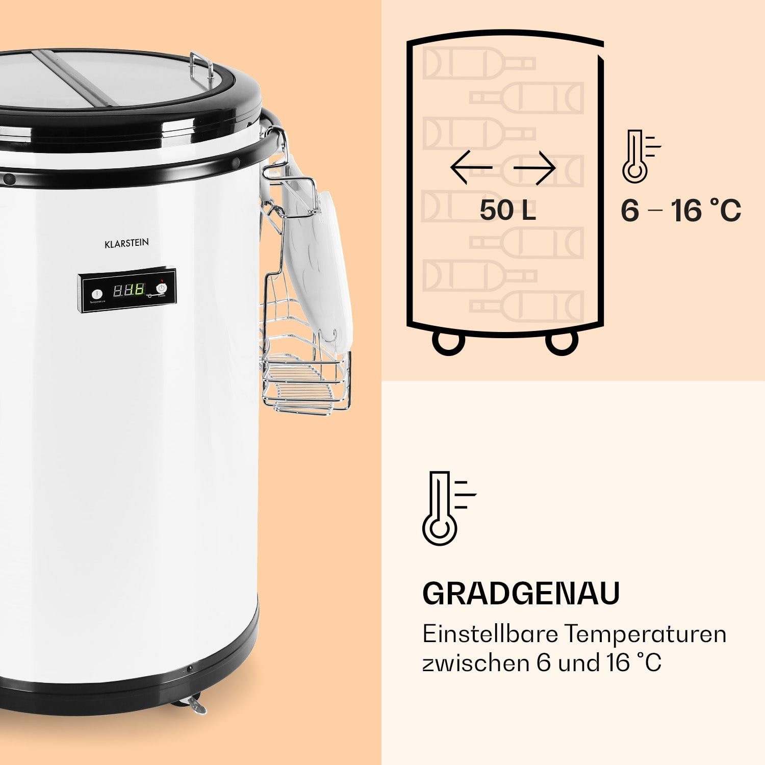 Top Mobil hoch, Kühlschrank ICE4-MR.-Barbot Kompakt 43 Table Getränkekühlschrank cm cm 10026371A, 82 freistehend Klarstein breit, Flaschenkühlschrank