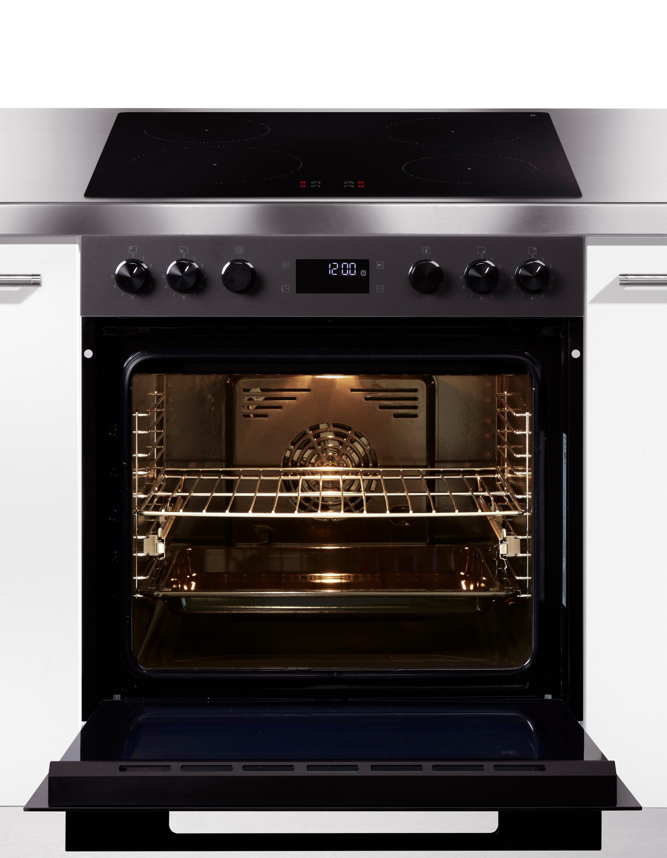 Hanseatic Induktions Herd-Set HBCO7210A1MB+HI46074C, Mattes Herd-Set: modern, edel, pflegeleicht