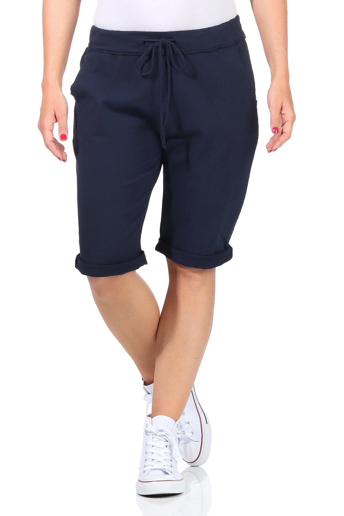 CLEO STYLE Bermudas Sweat Bermuda 1212 Dunkelblau 42-46 günstig online kaufen
